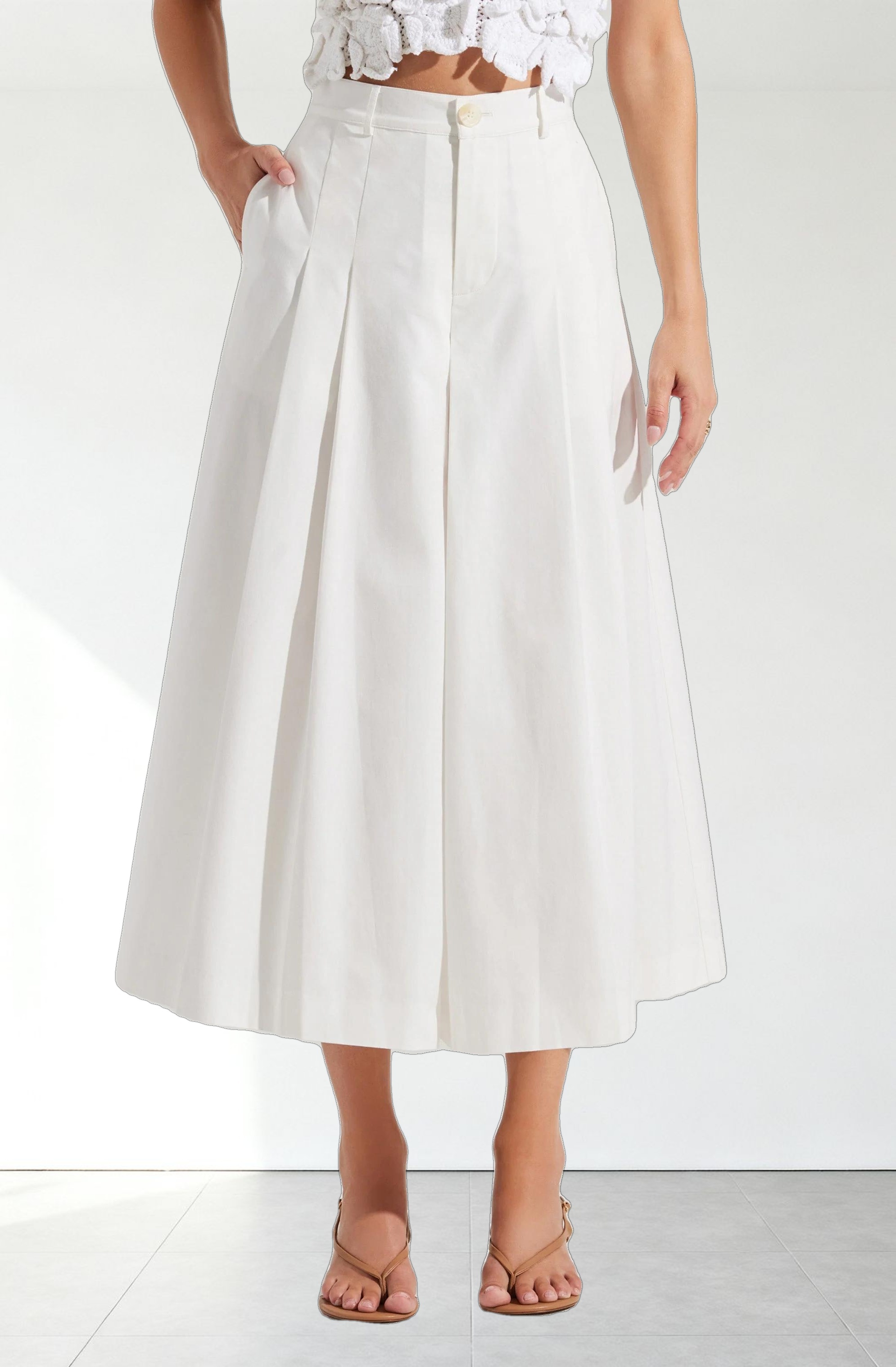 Rowen Pleated Culotte Pants