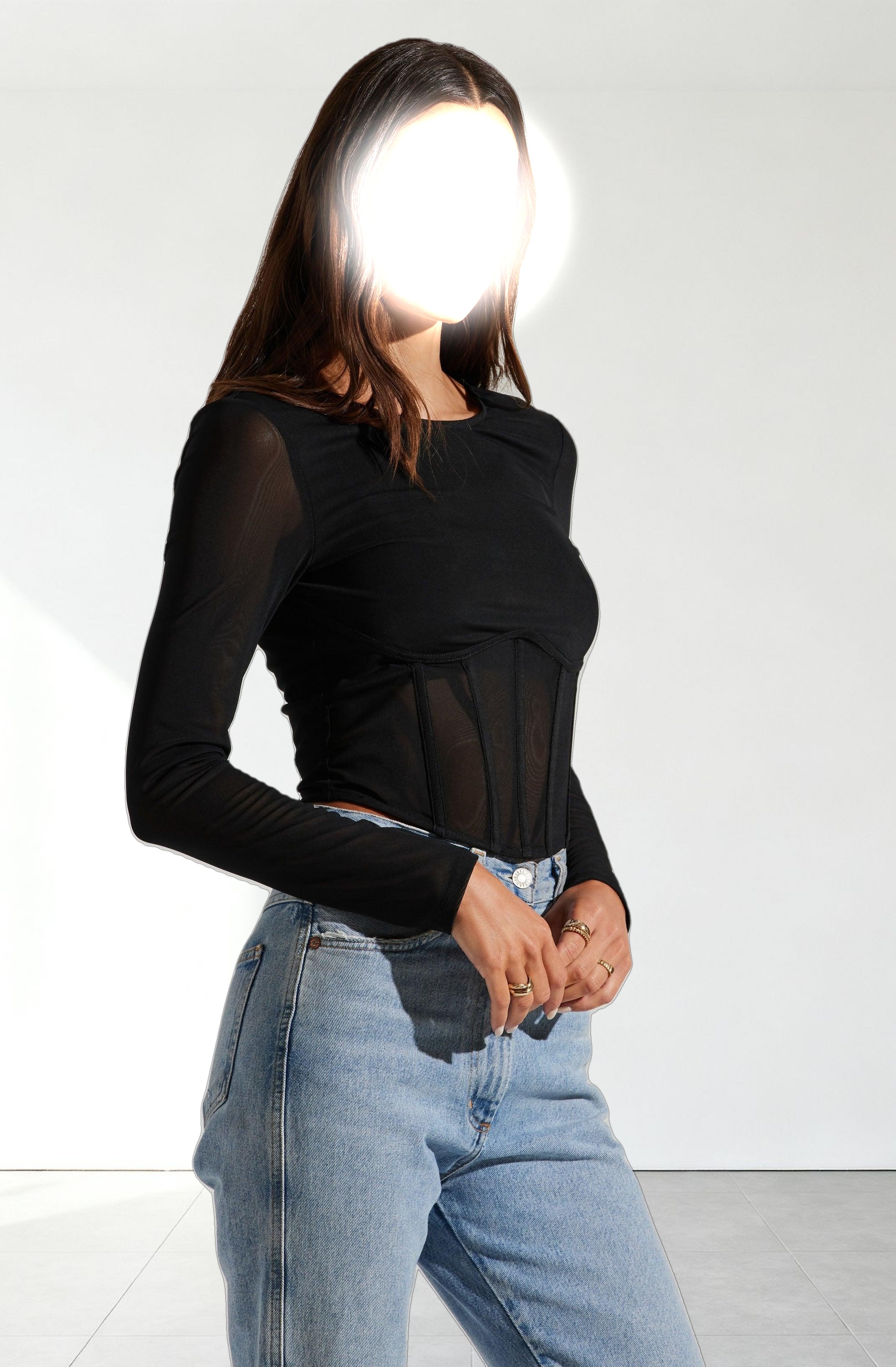 Kezia Corset Long Sleeve Top
