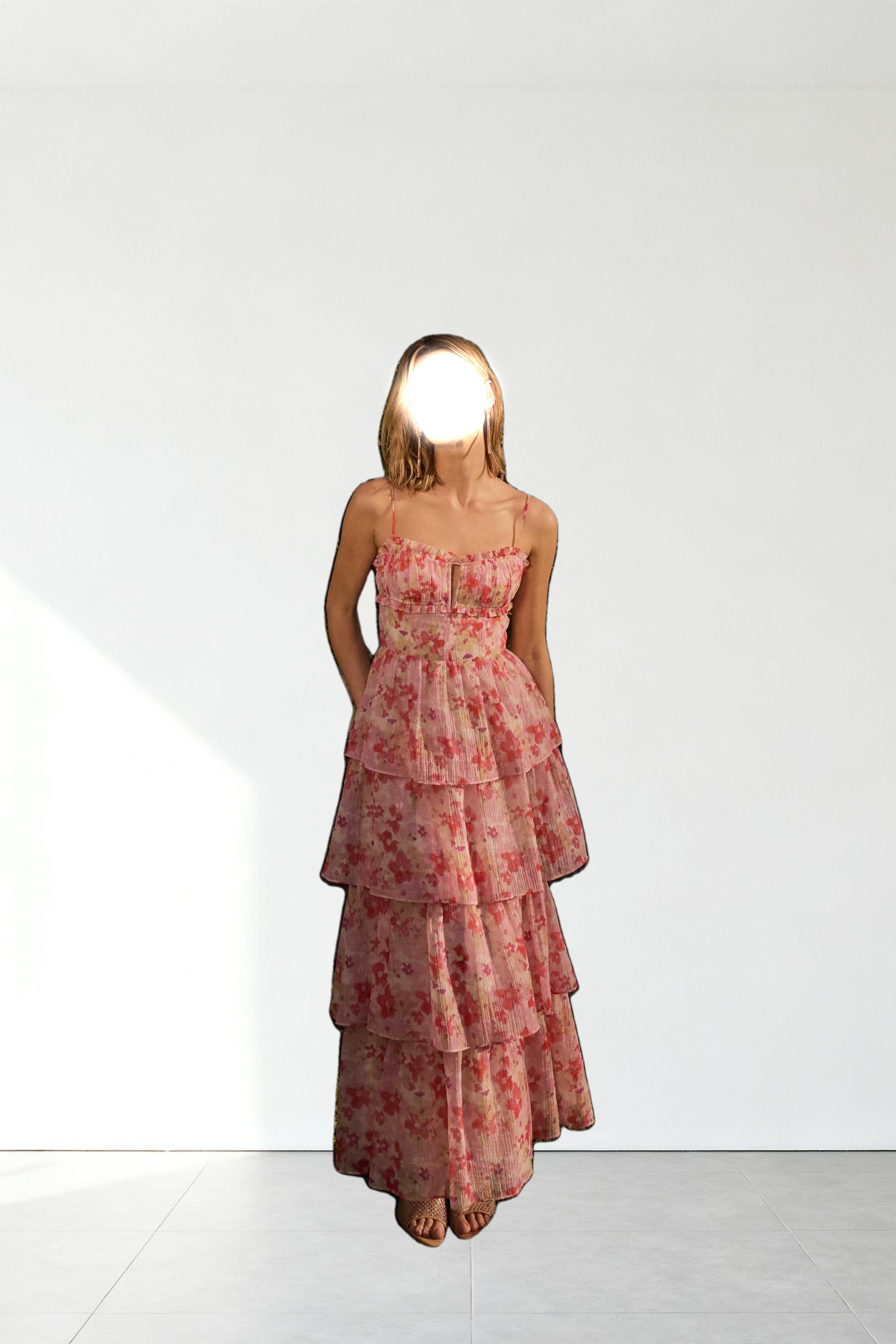 Vonnessa Pleated Tiered Maxi Dress