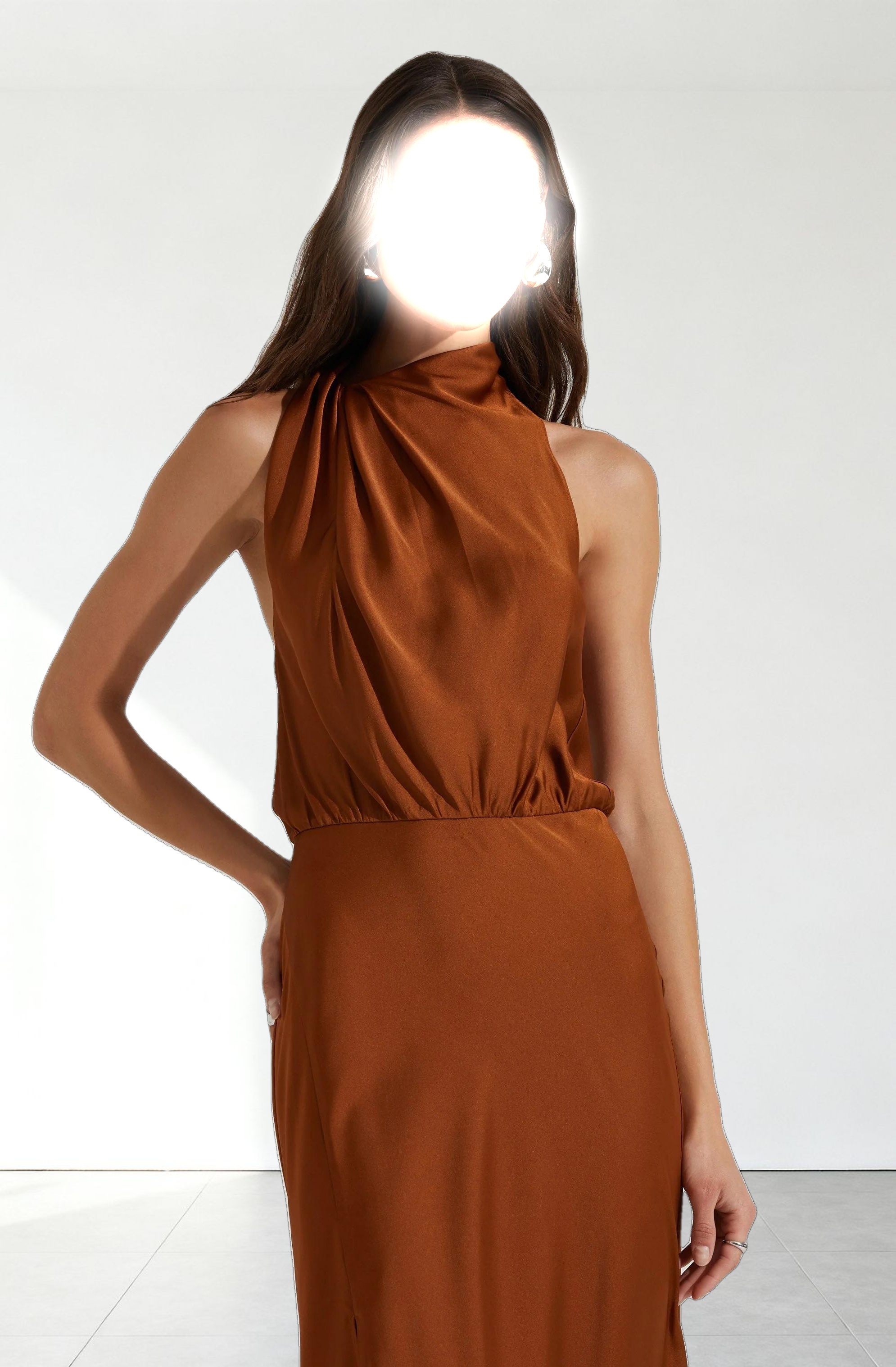 Jelyn Satin Midi Dress