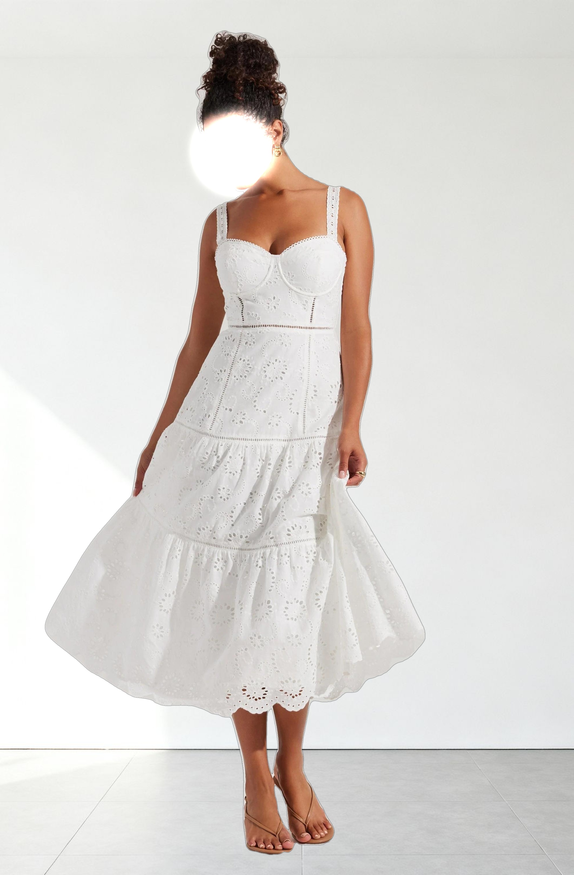 Pellagia Eyelet Midi Dress