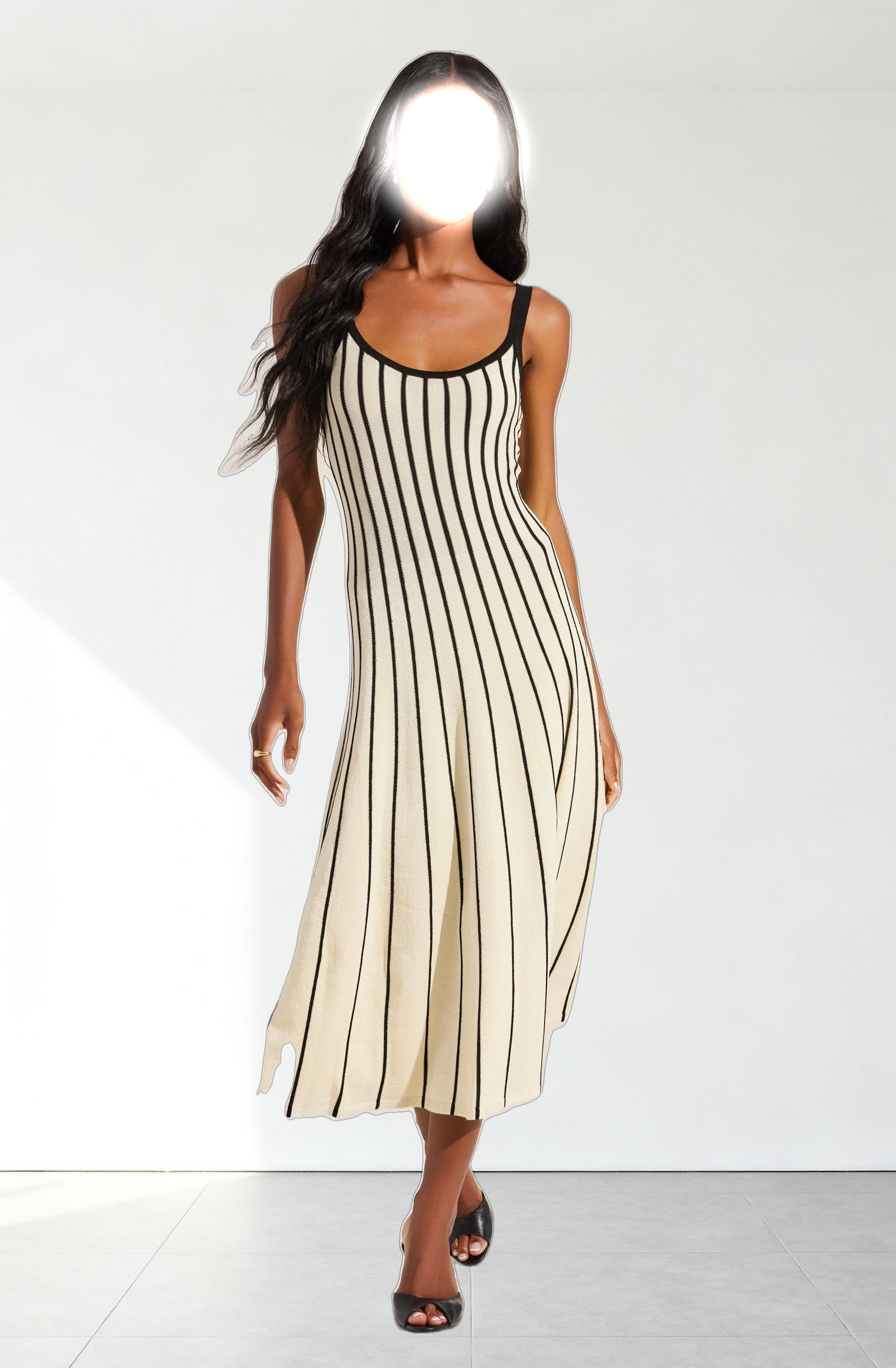 Irecia Stripe Sweater Midi Dress