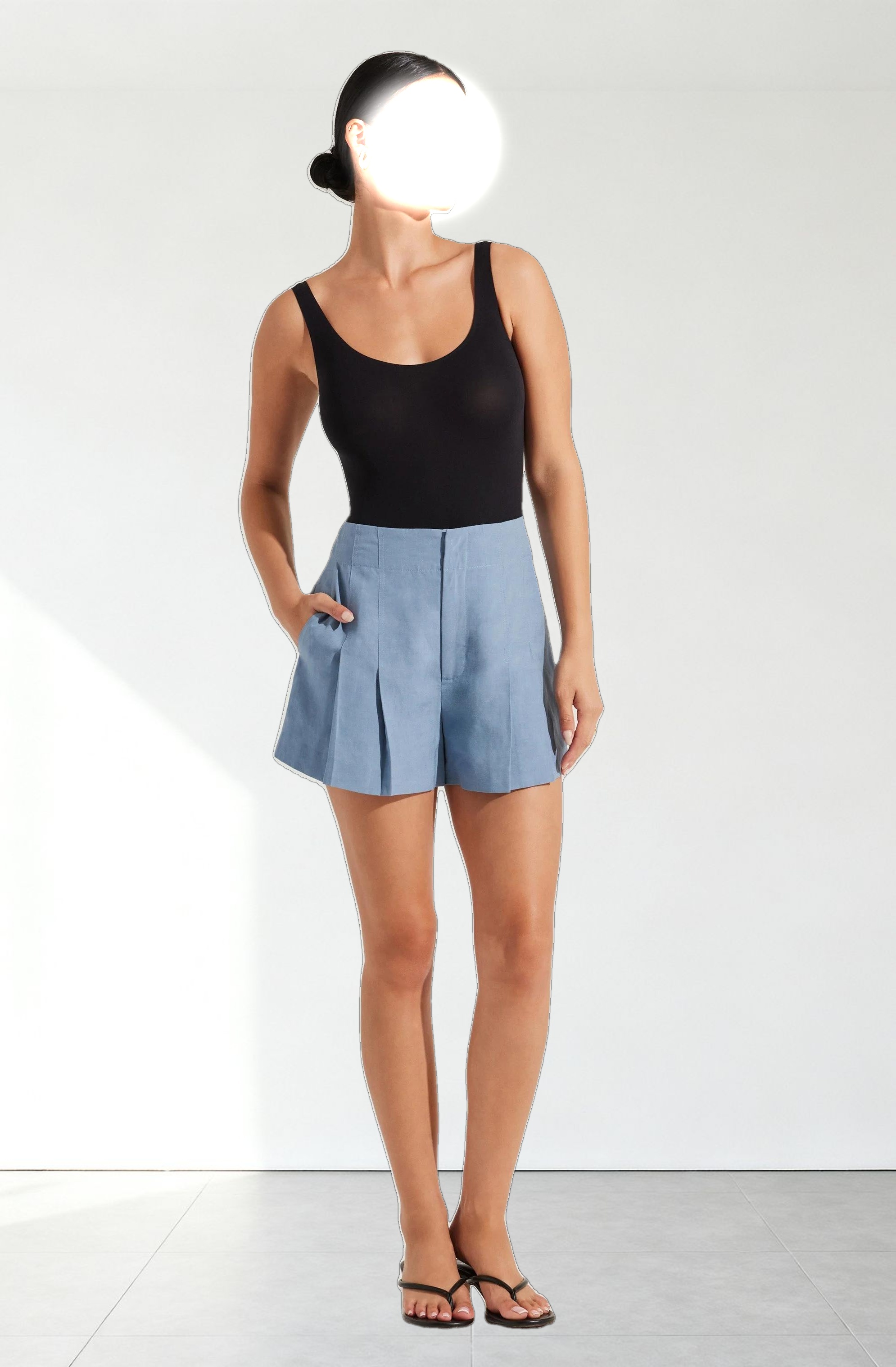 Artice Pleated Linen-Blend Shorts