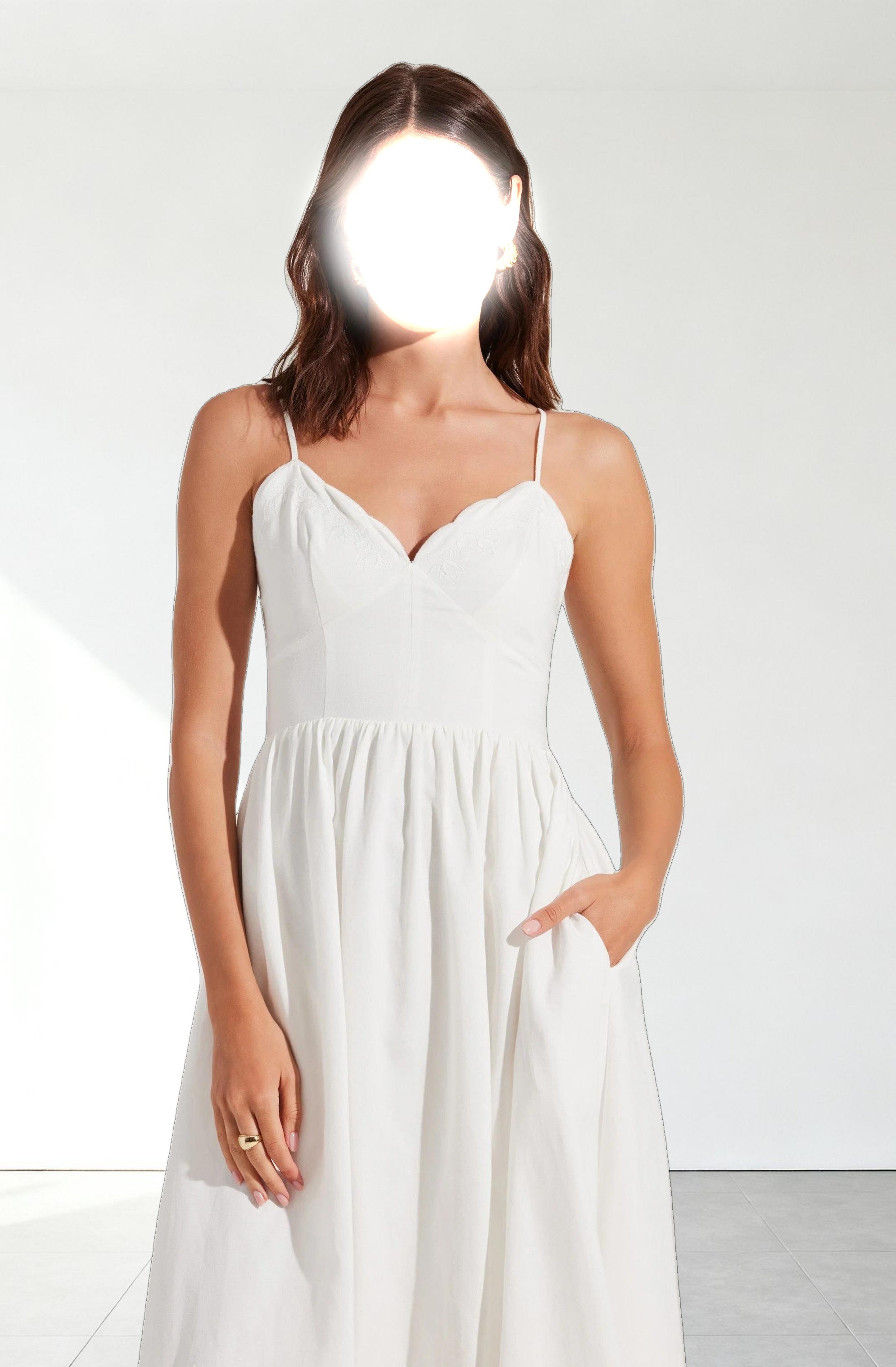 Kaidi Embroidered Midi Dress