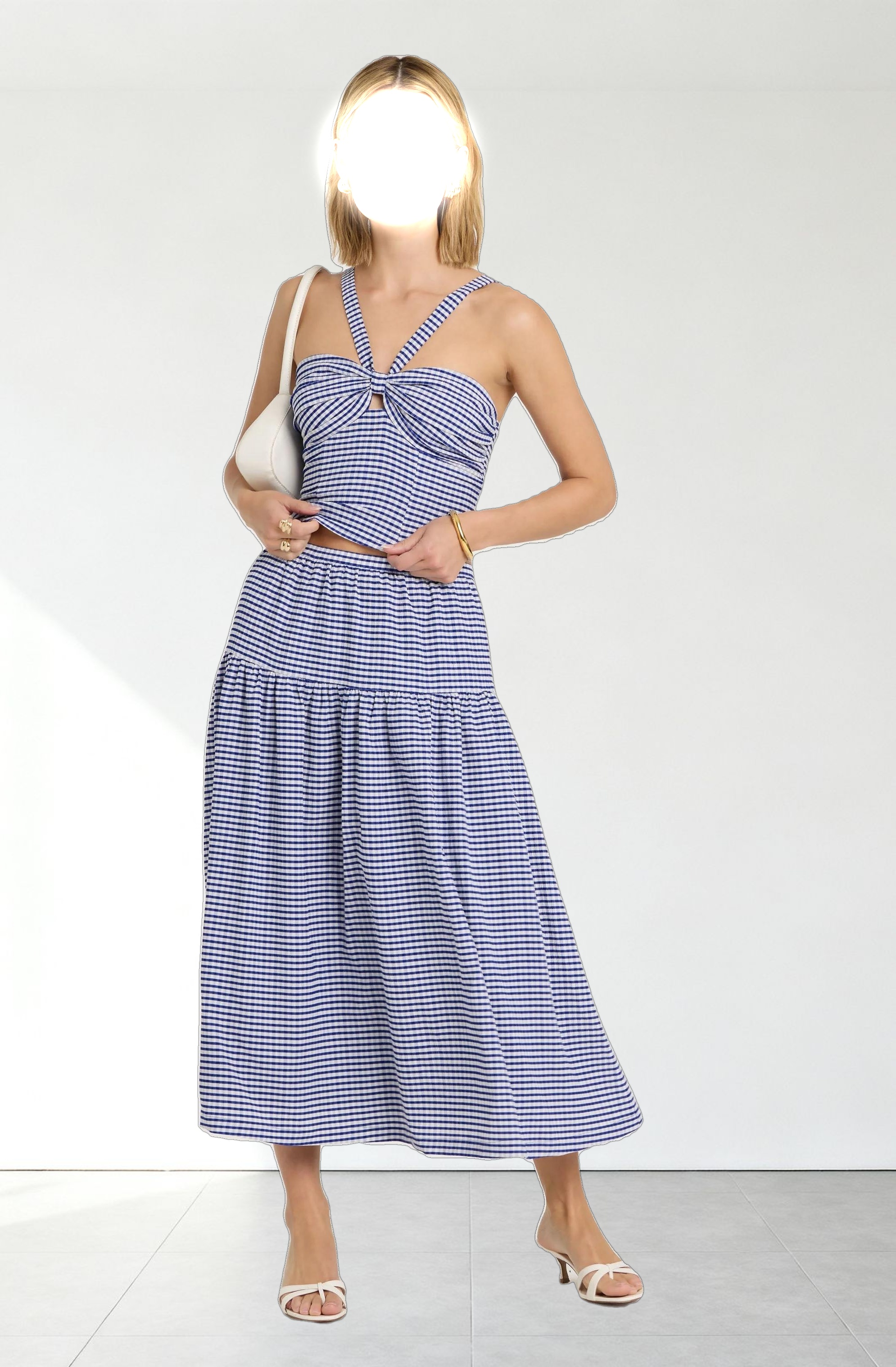 Gingham Sweetheart Crop Top