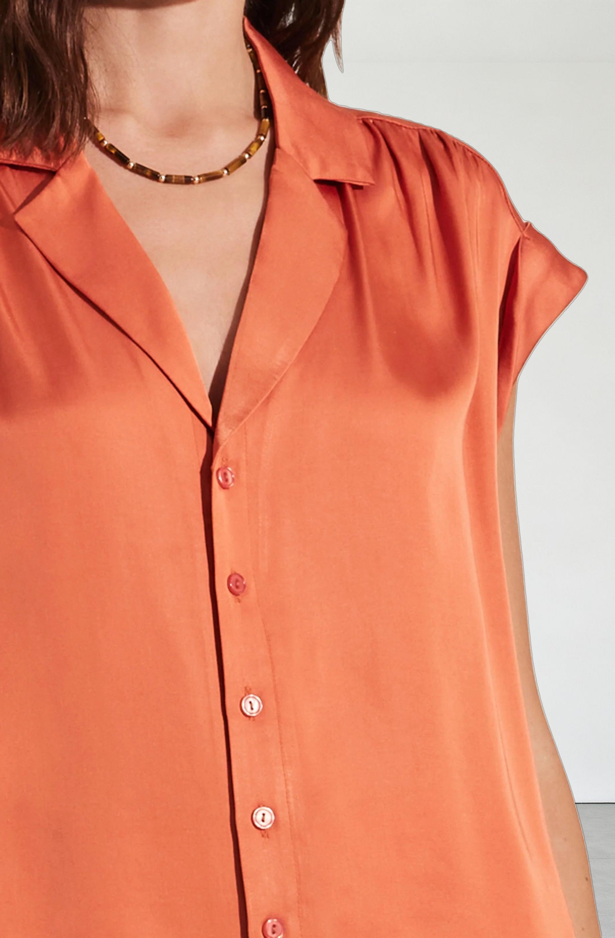 Callen Satin Button Up Top