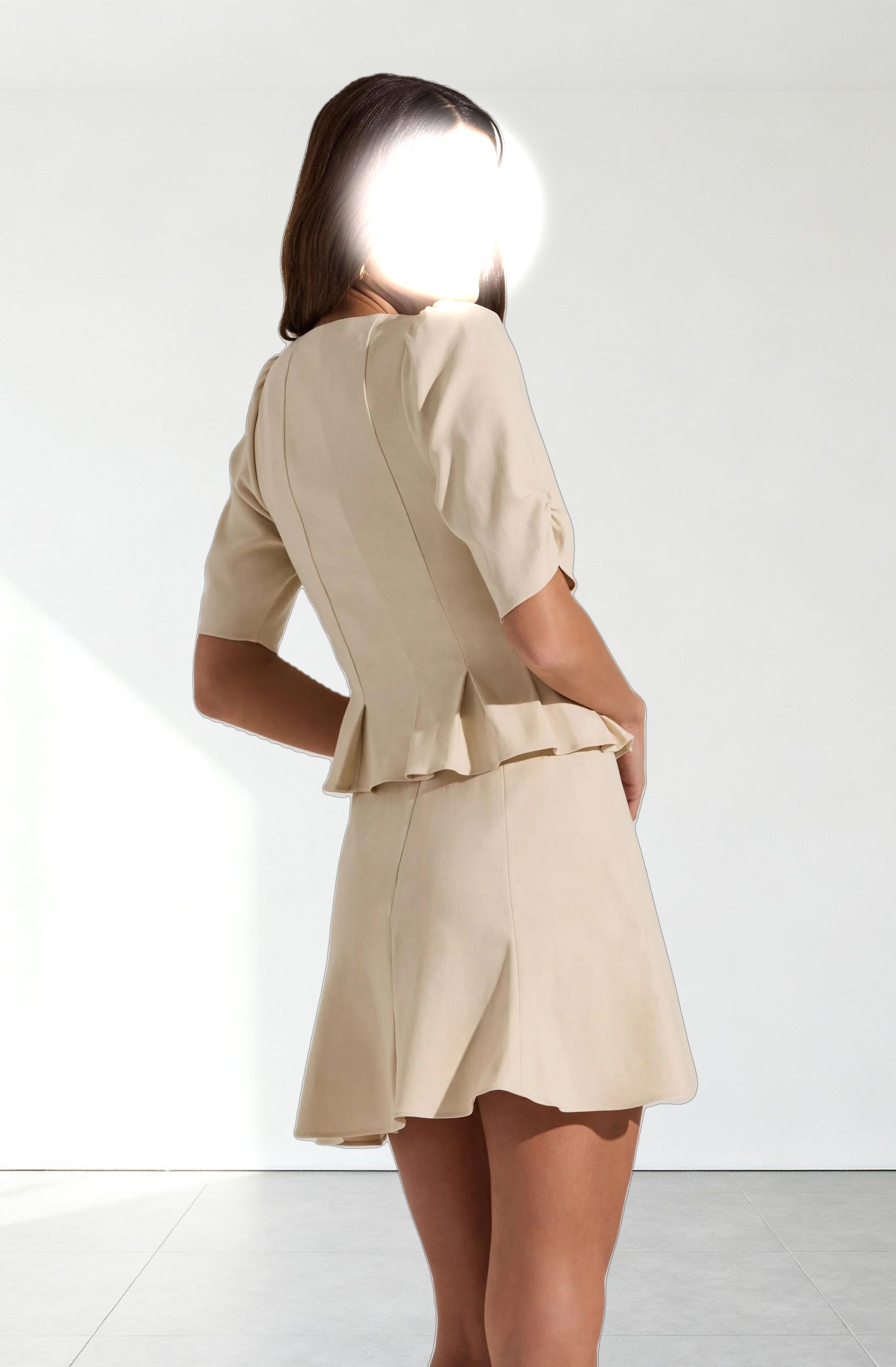 Pleated Cinched Waist Top