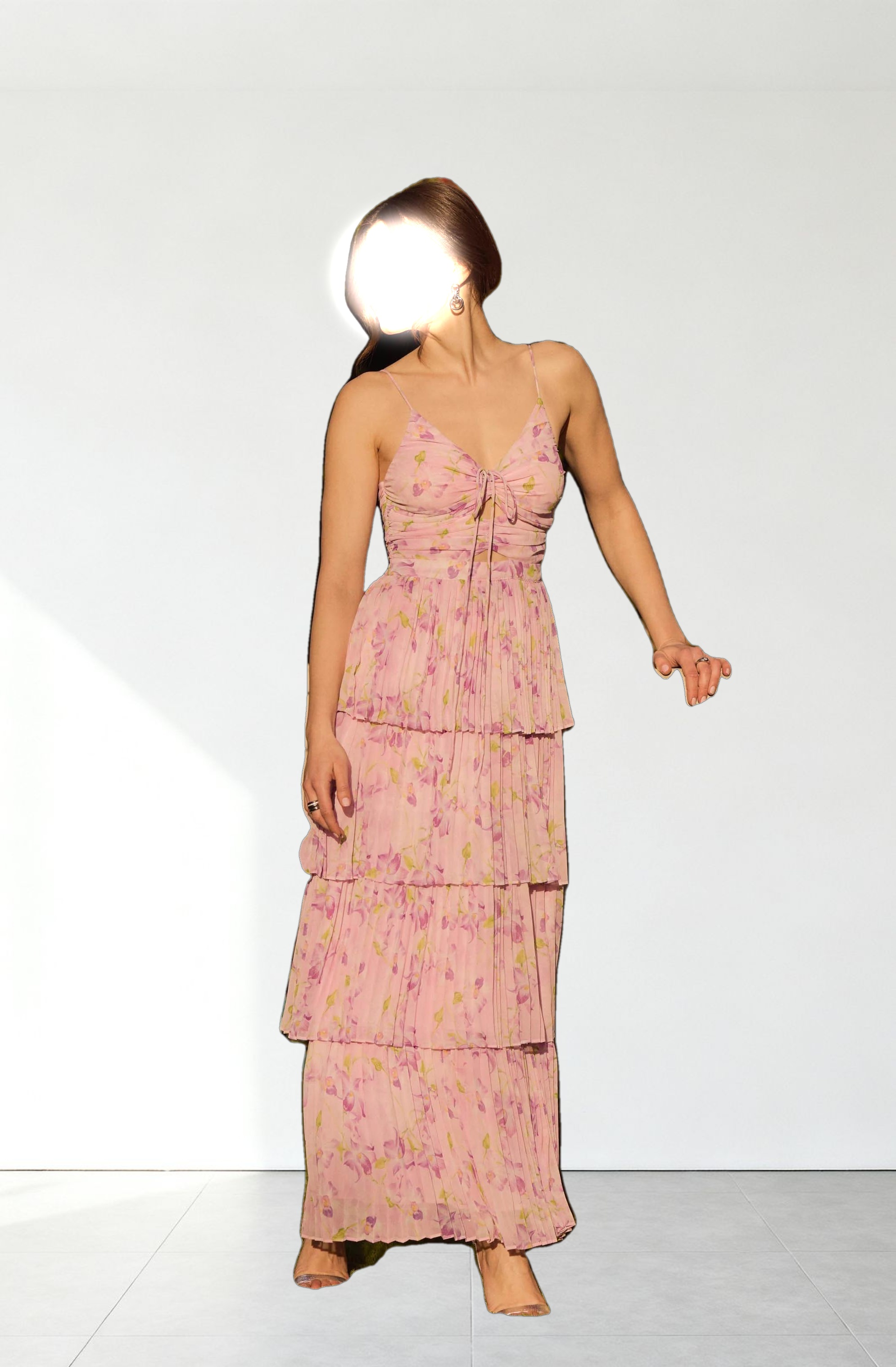 Daytona Pleated Floral Maxi Dress