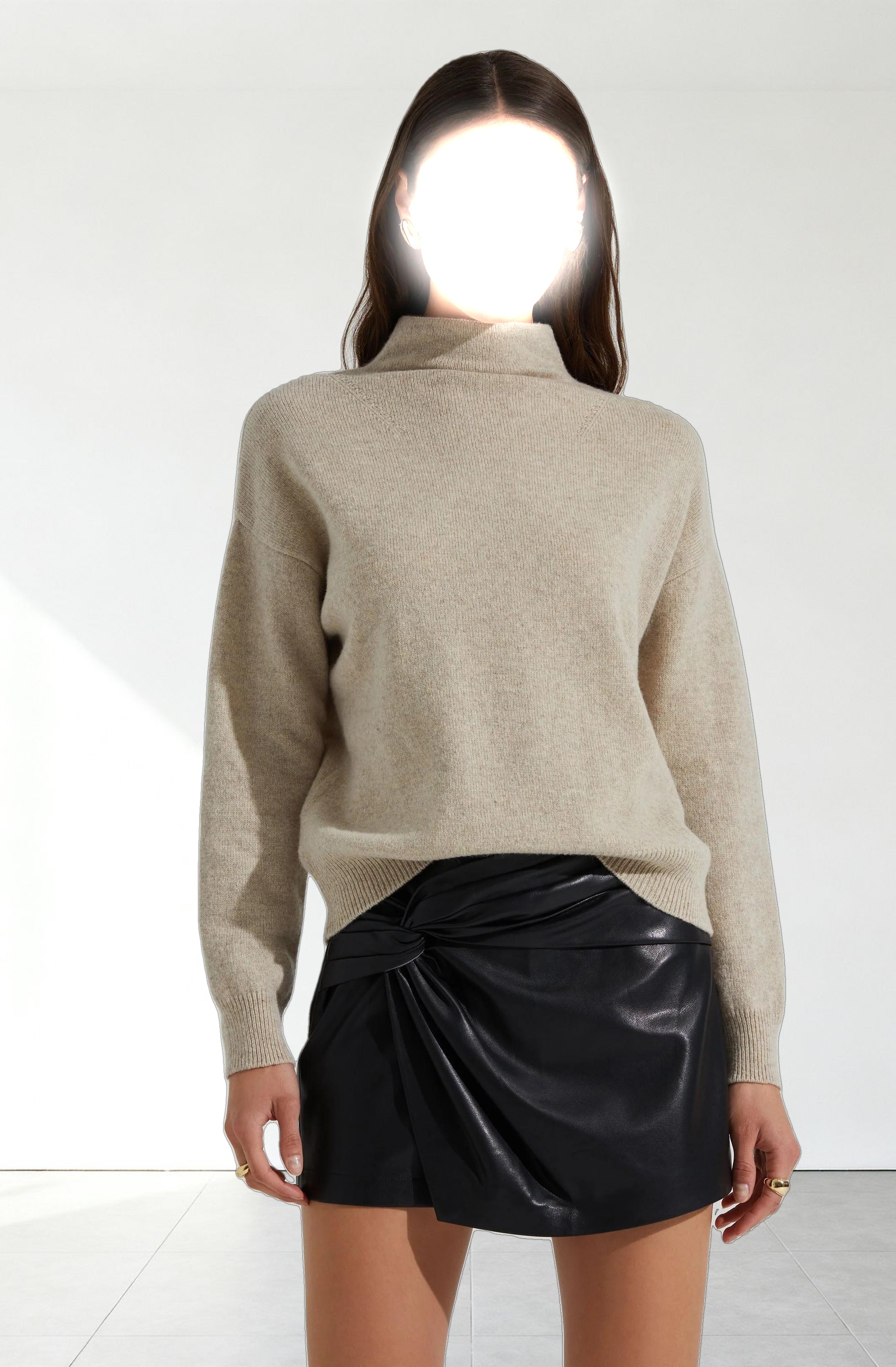 Adley Mock Neck Wool Sweater