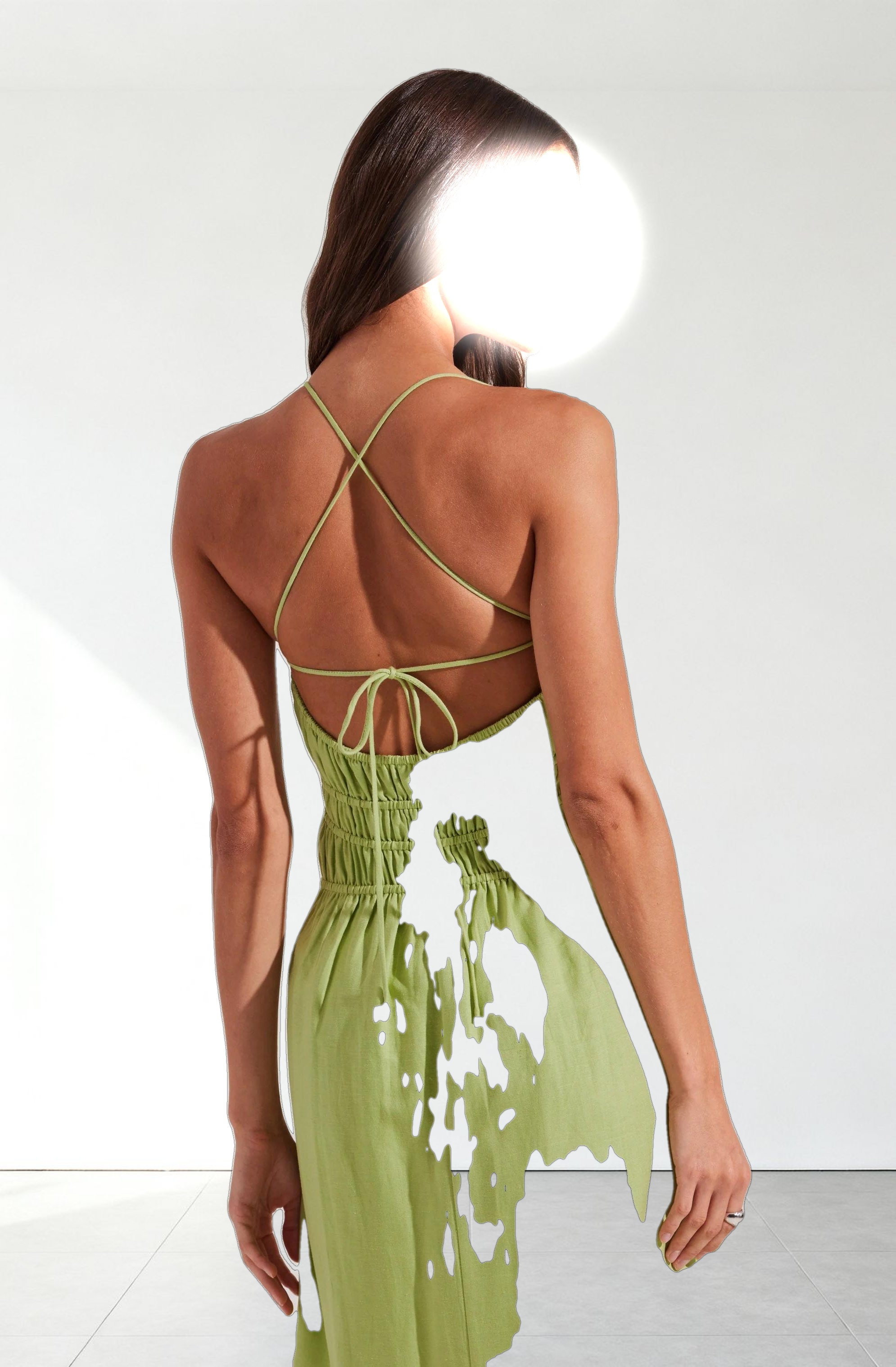 Eleni Linen-Blend Midi Dress