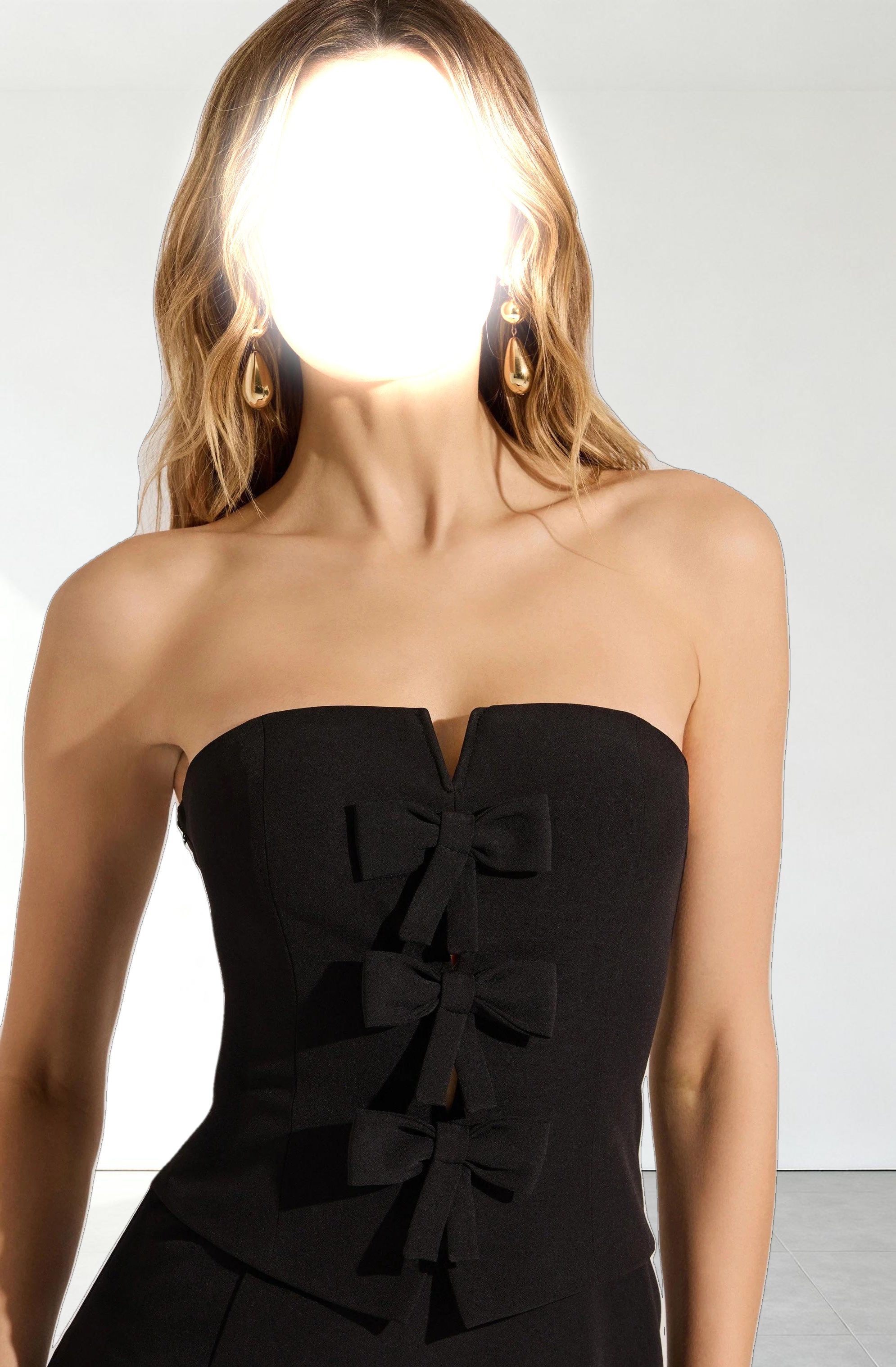 Strapless Layered Bow Mini Dress
