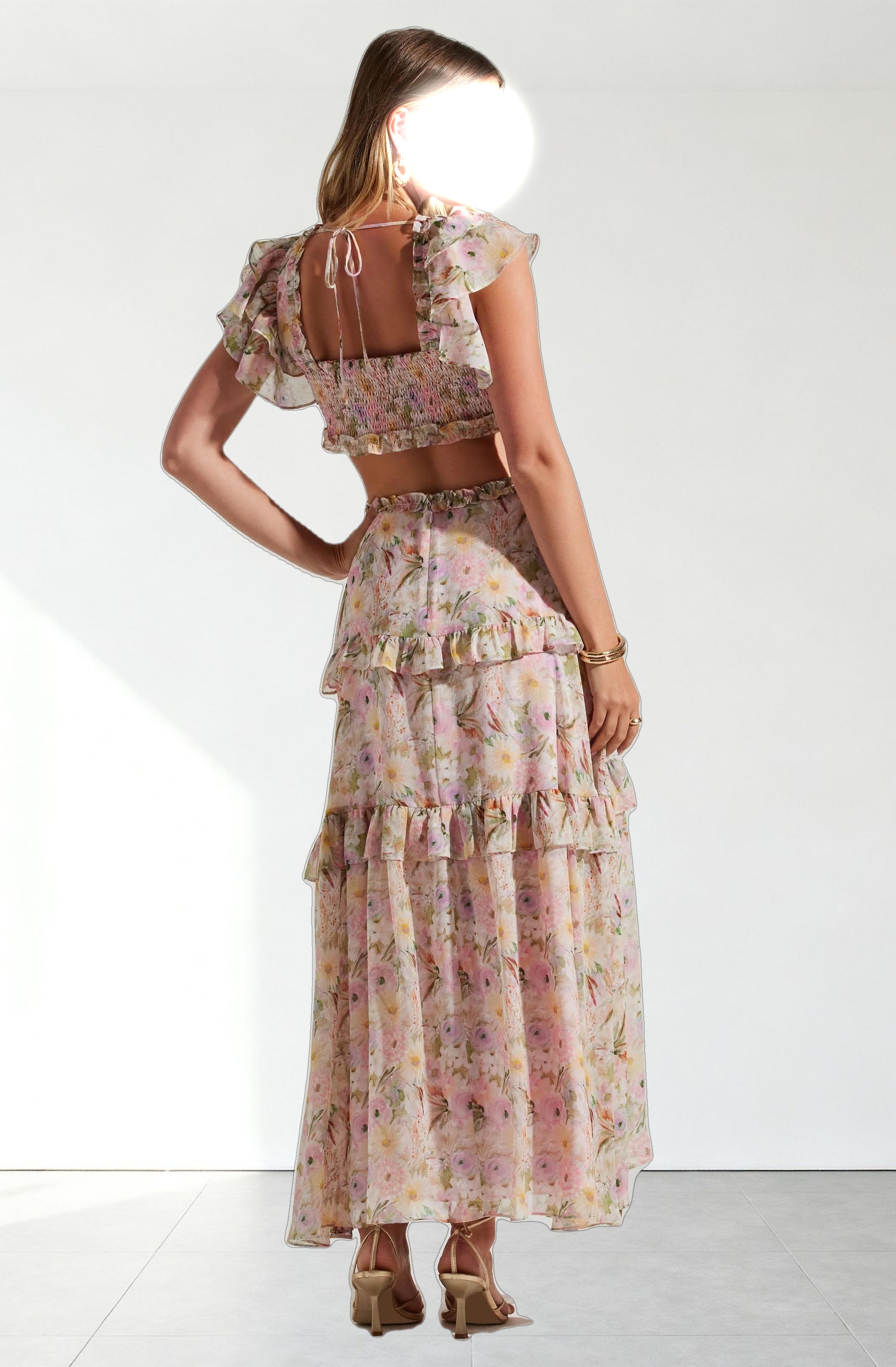 Mable Floral Tiered Ruffle Maxi Dress