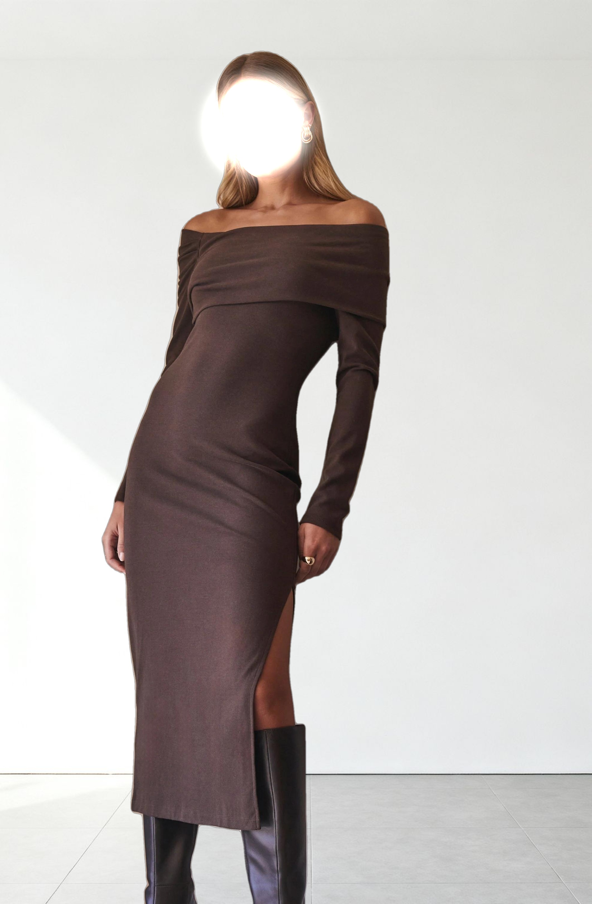 Jada Off Shoulder Midi Dress