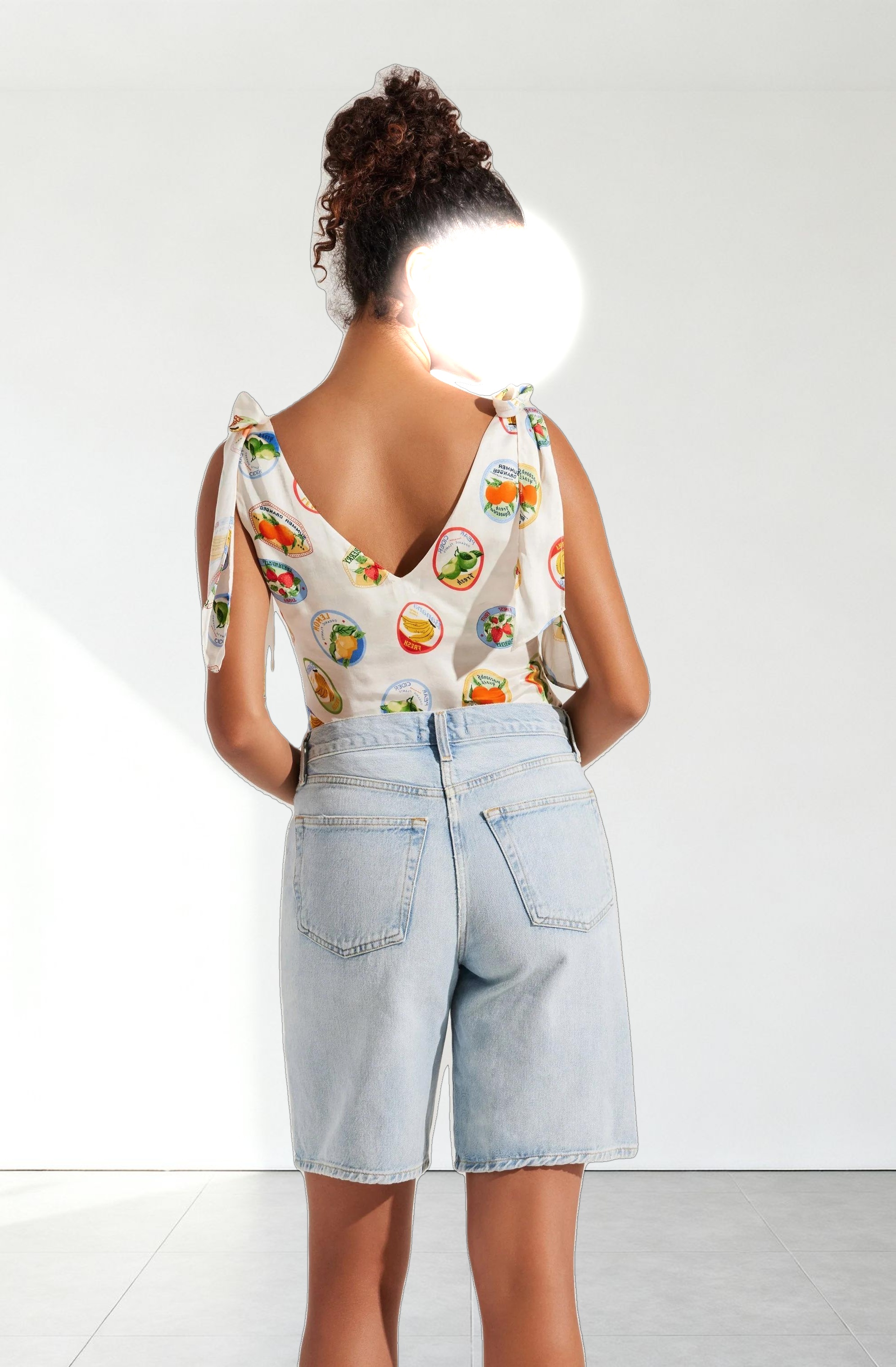 Allexina Satin Tie-Shoulder Top