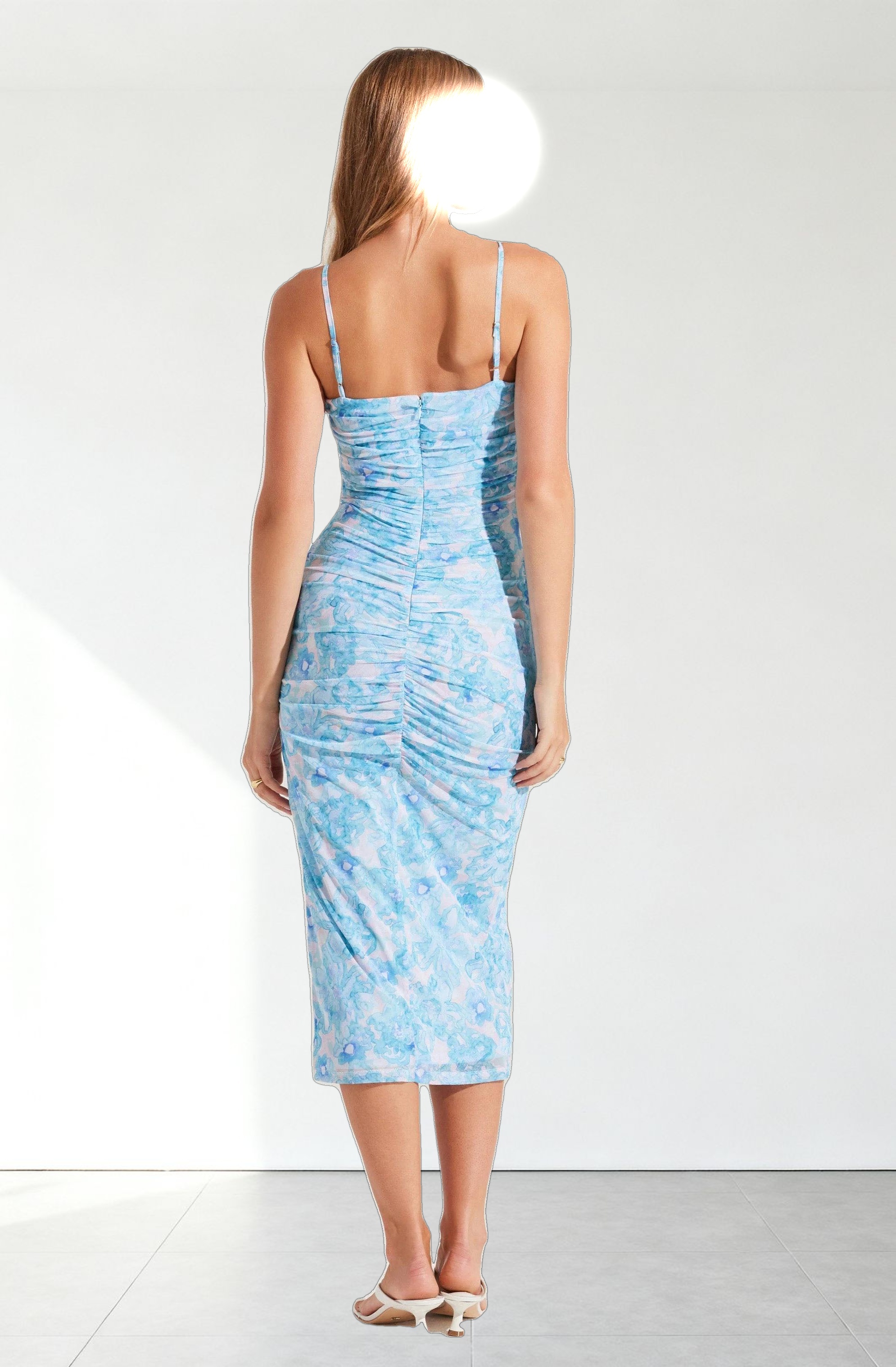 Palmero Floral Ruched Midi Dress