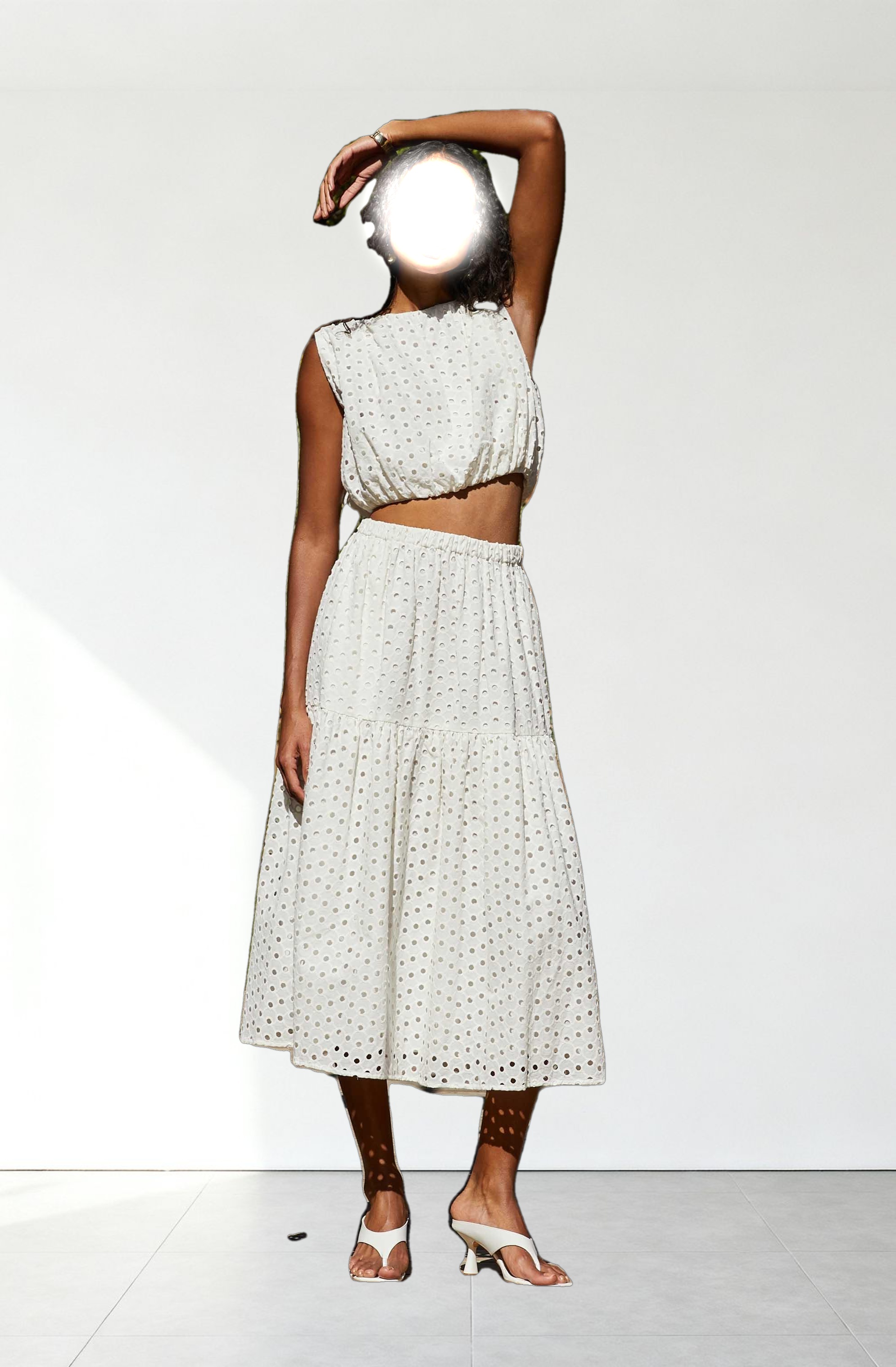 Nalley Eyelet Midi Skirt