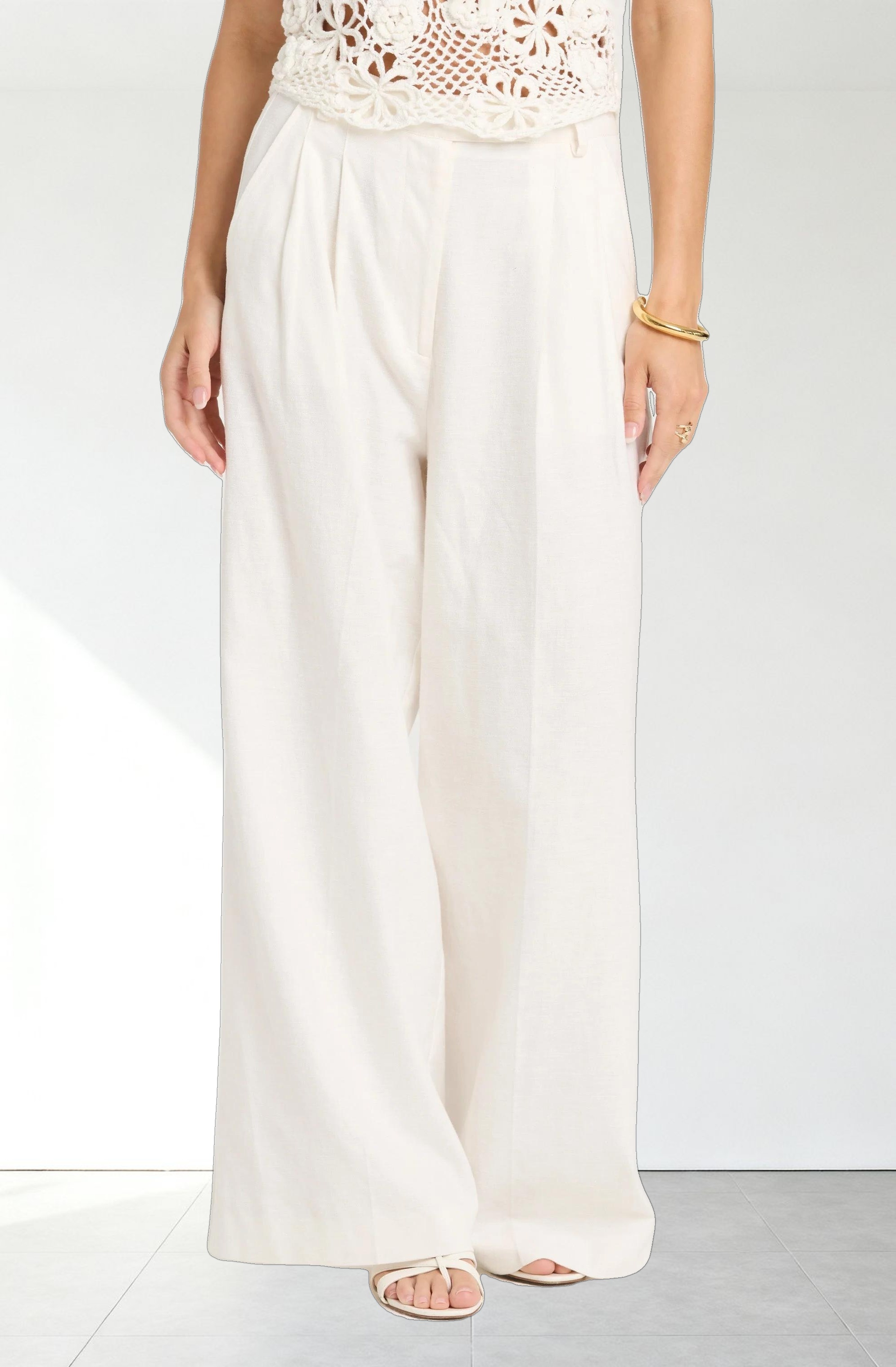 Milani Linen-Blend Trouser Pants