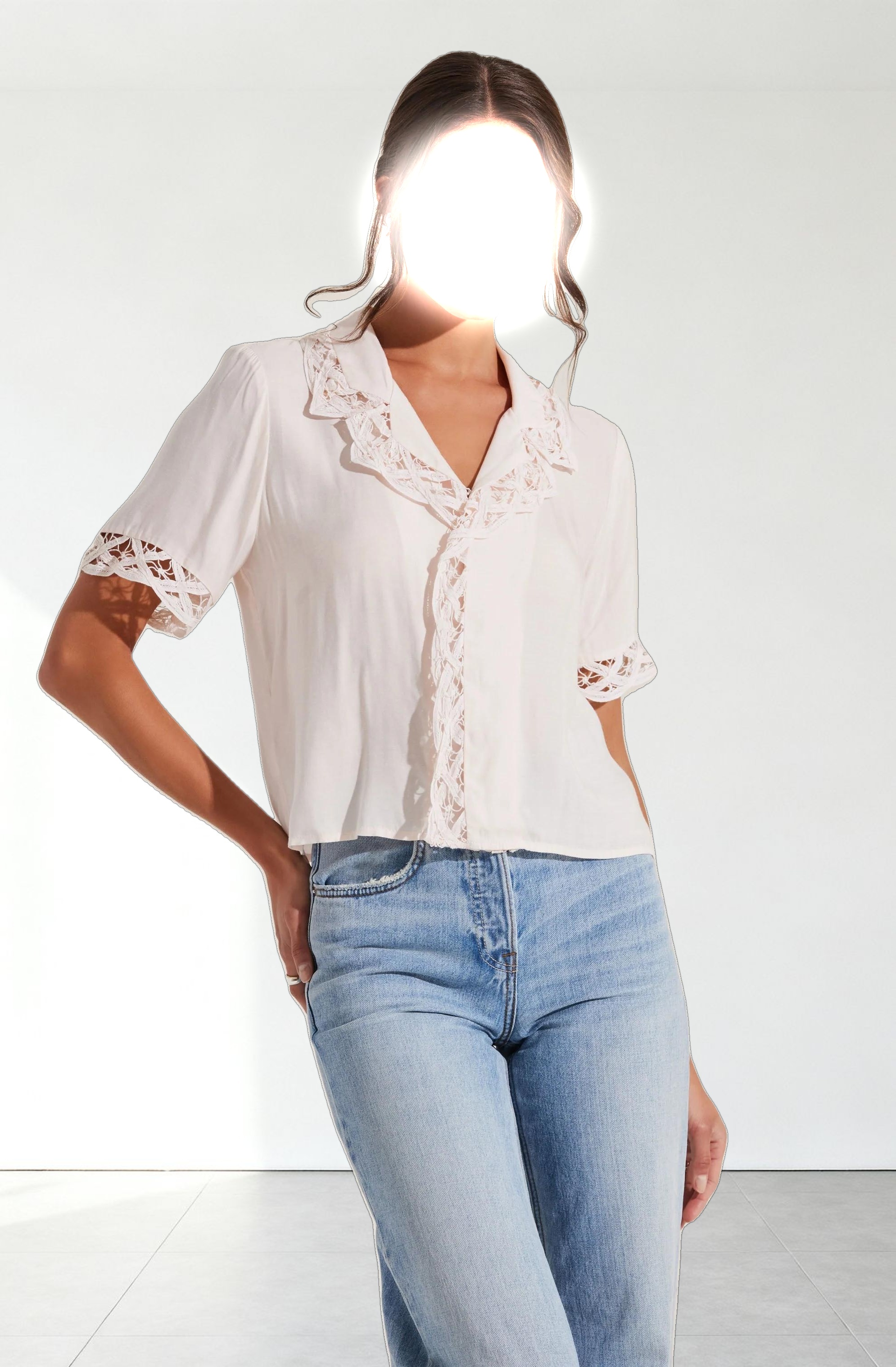 Elinda Lace Trim Top