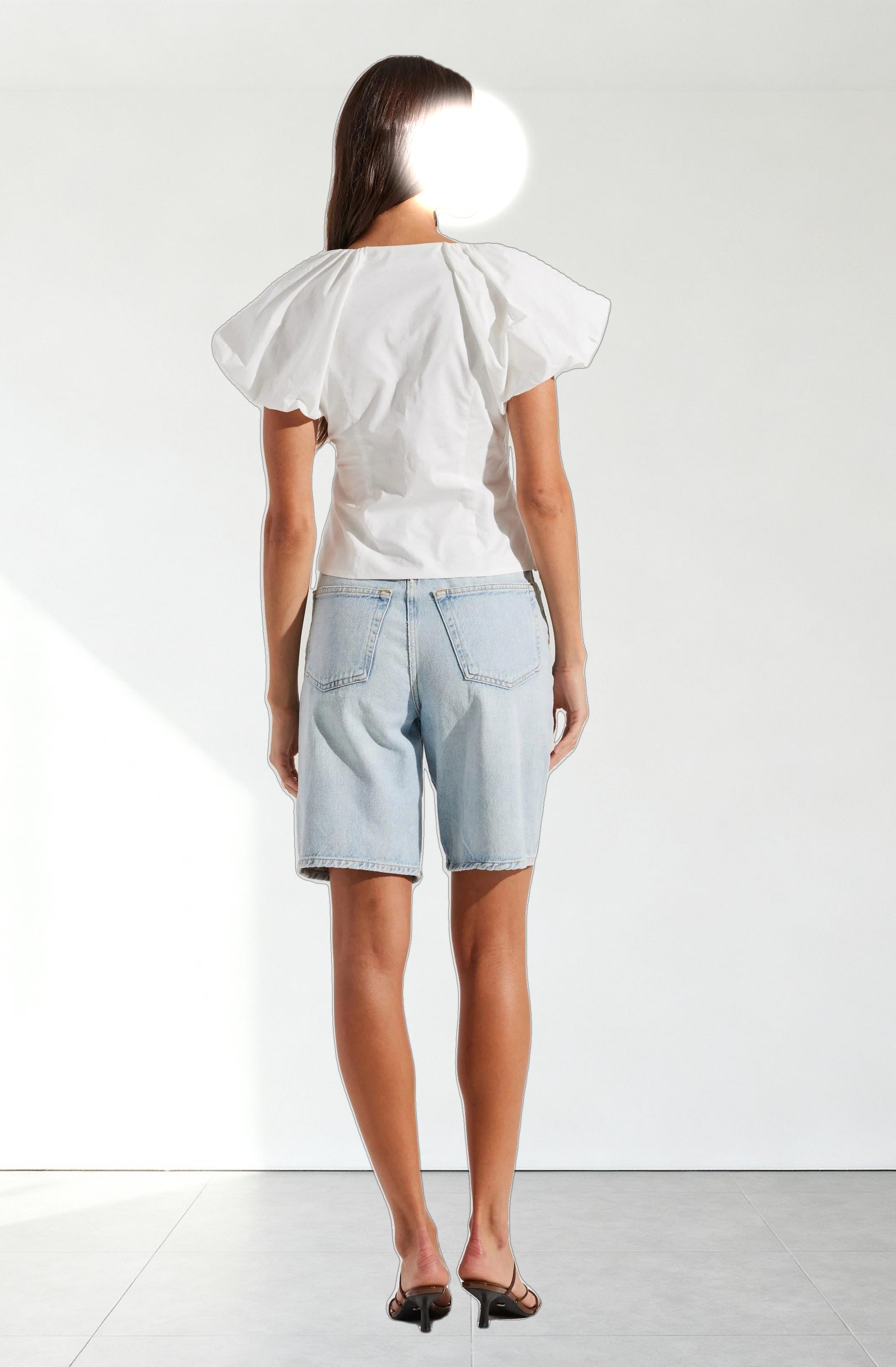 Aine Poplin Puff Sleeve Top