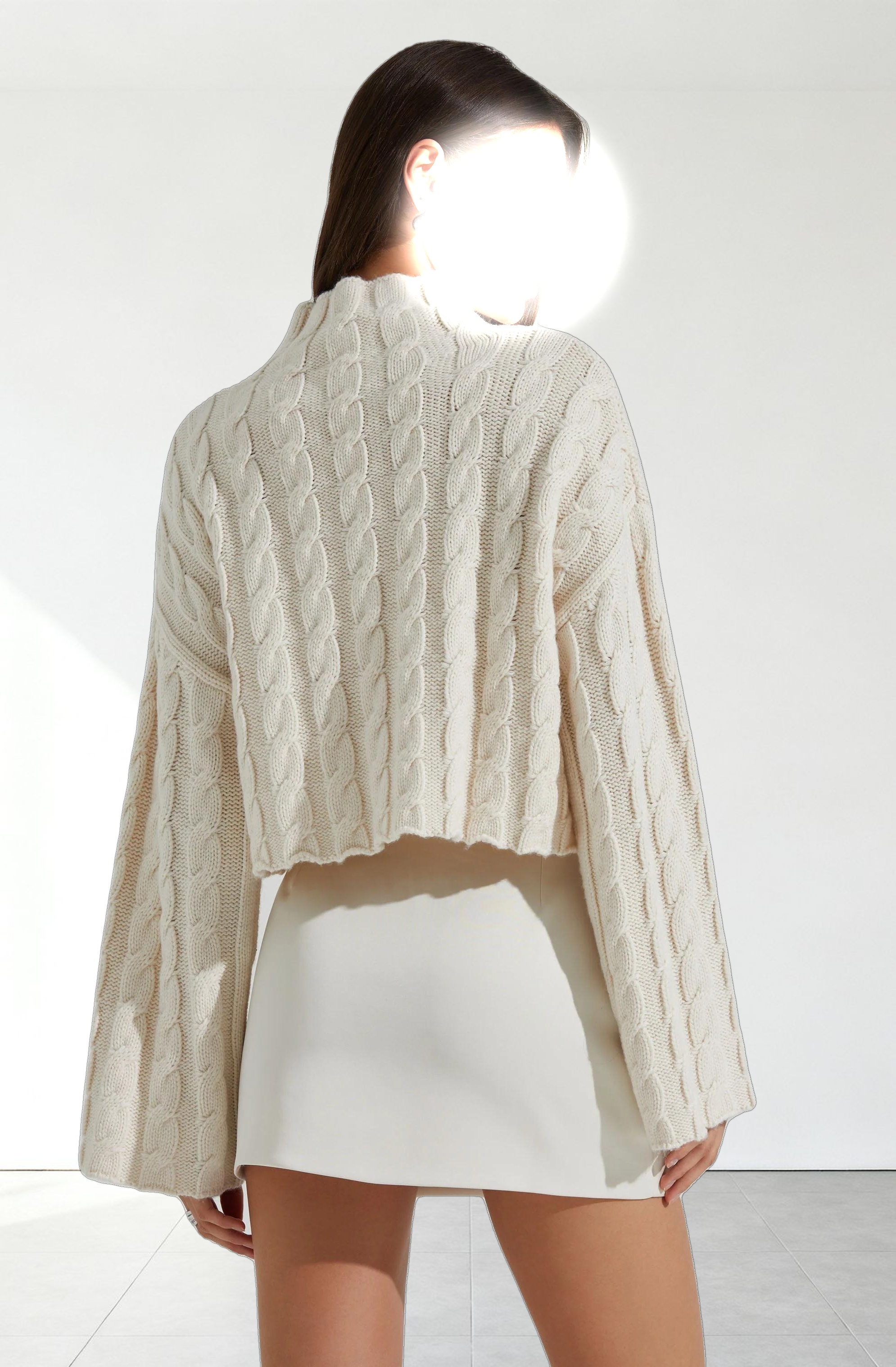 Sloan Cropped Cable Knit Sweater