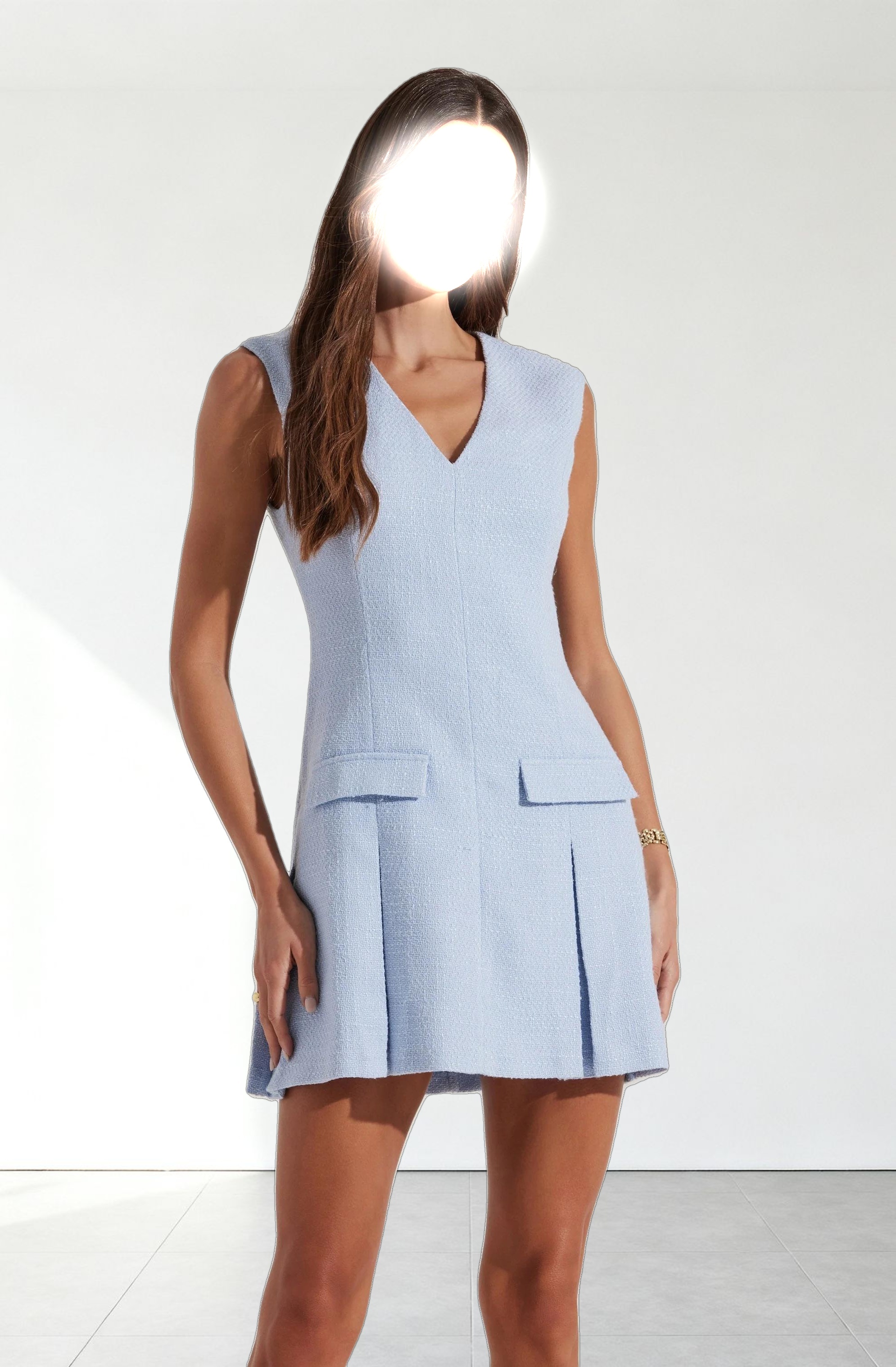 Sleeveless Tweed Mini Dress