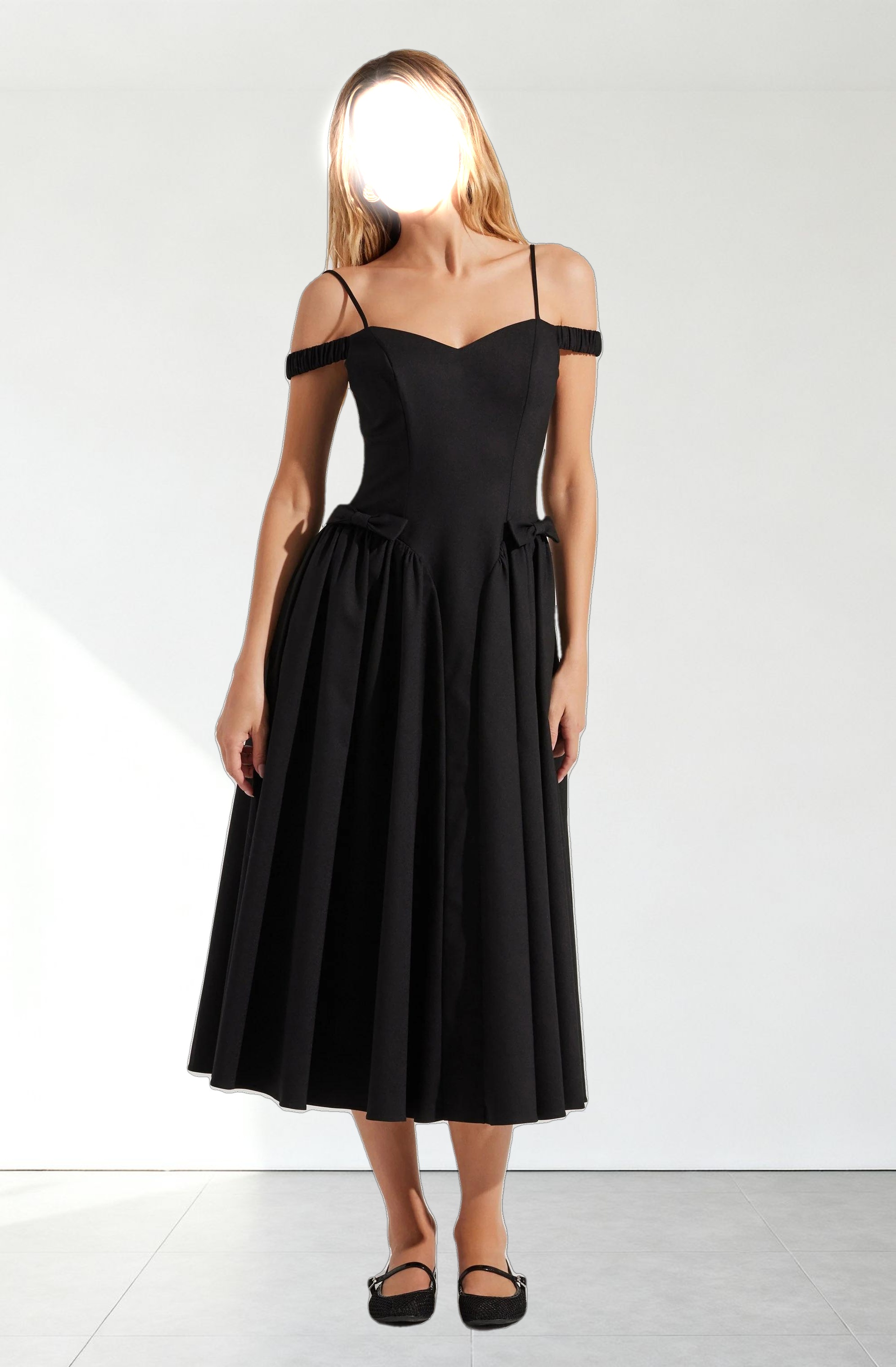 Elvinia Off Shoulder Midi Dress