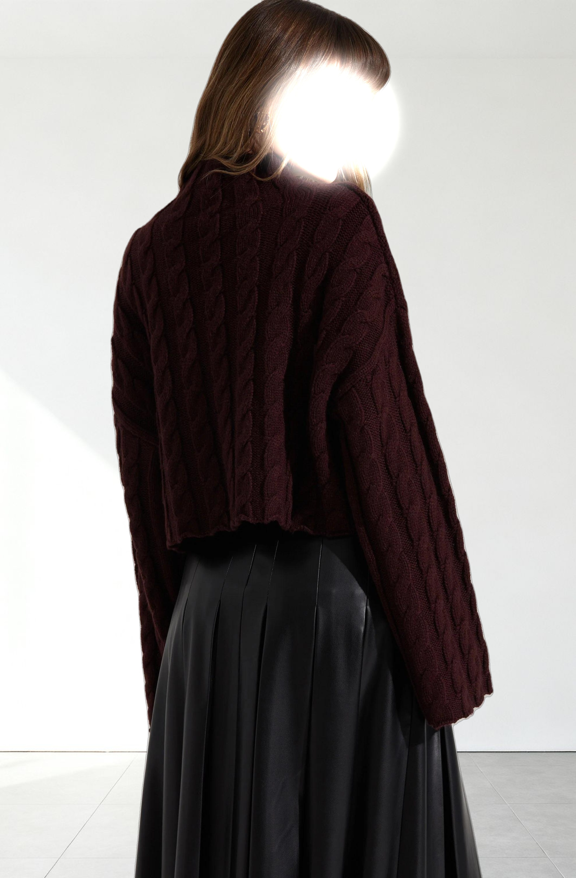 Sloan Cropped Cable Knit Sweater
