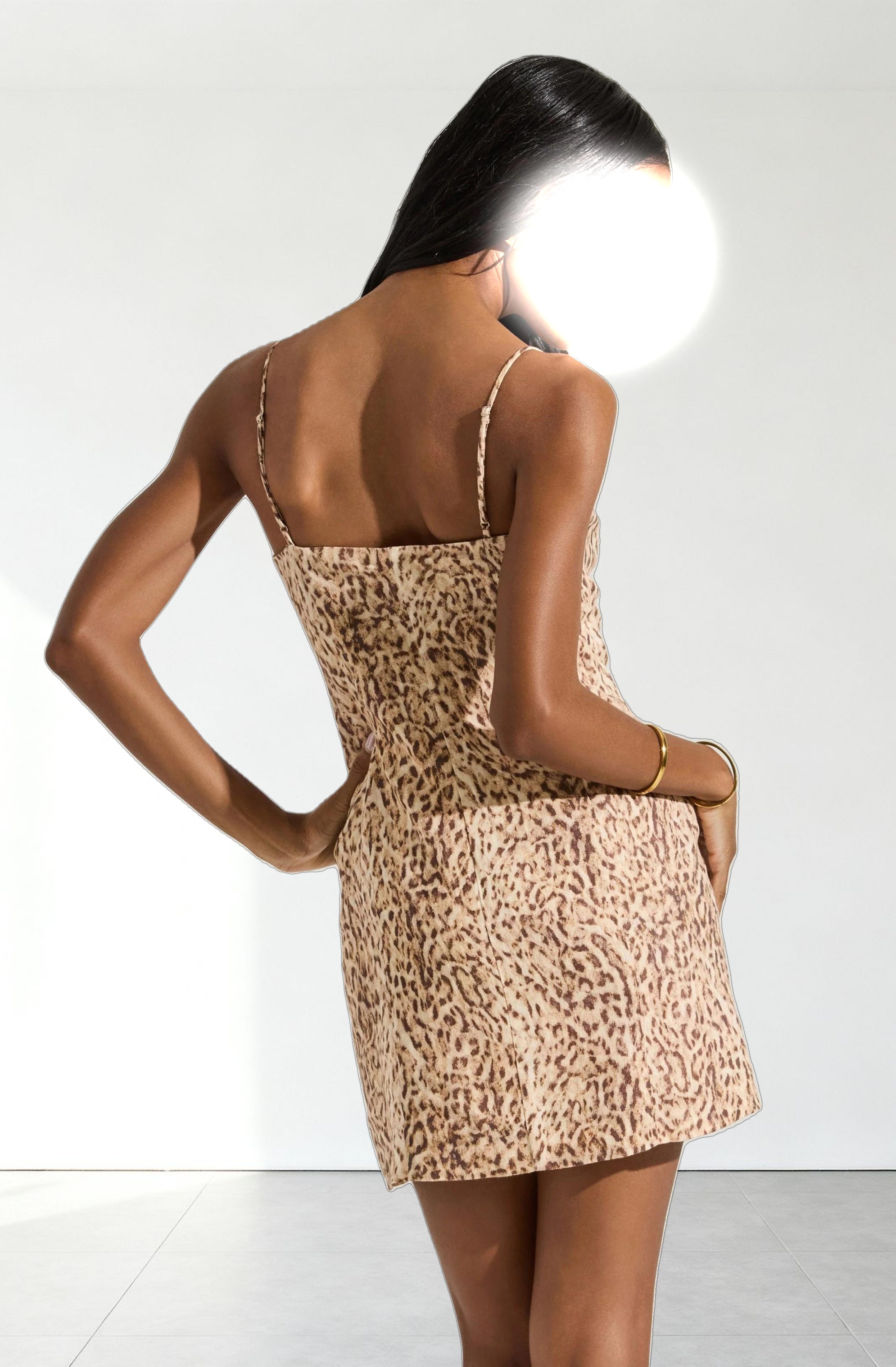 Linen Leopard Mini Dress