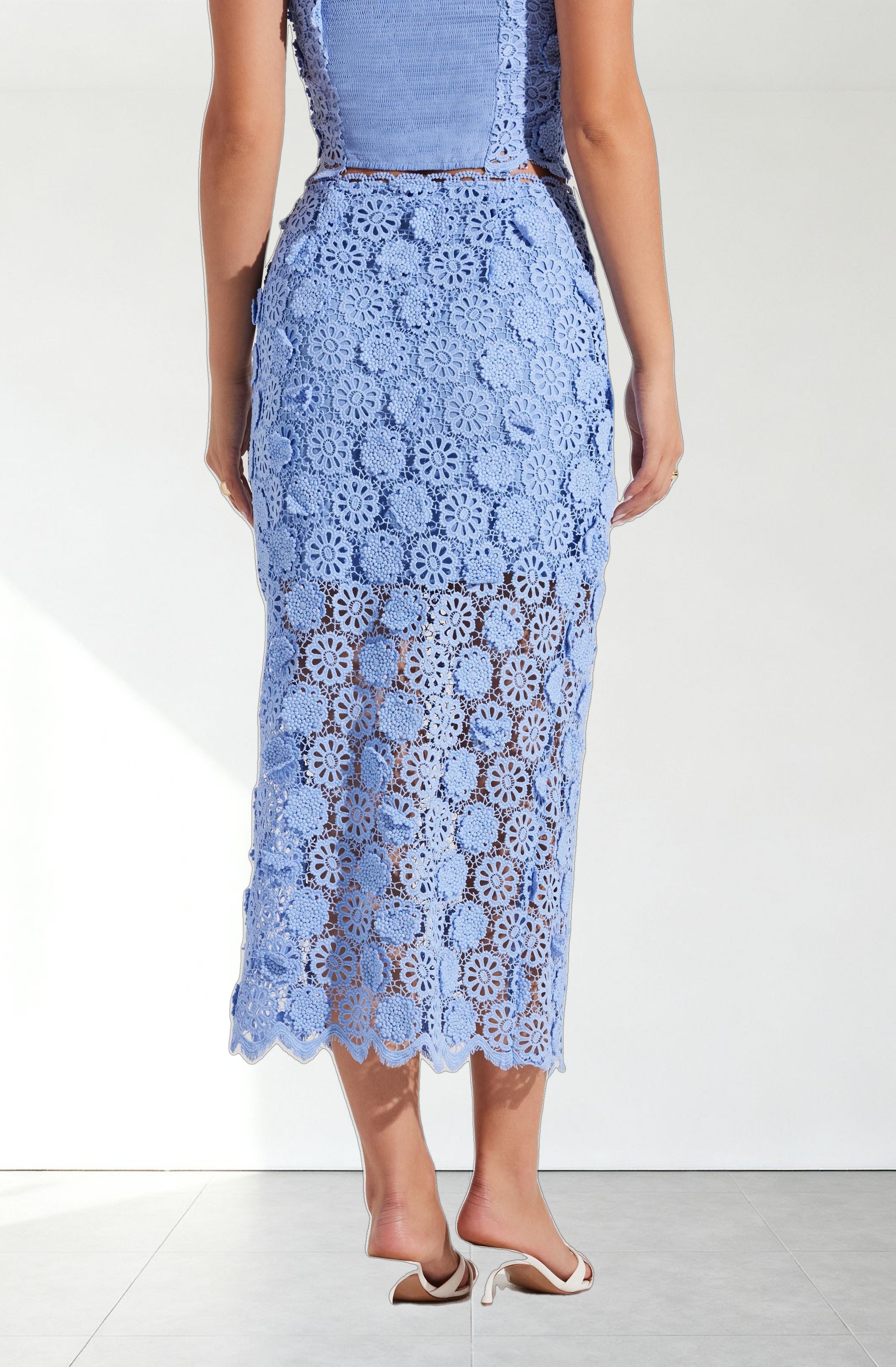 Jonae Crochet Lace Midi Skirt