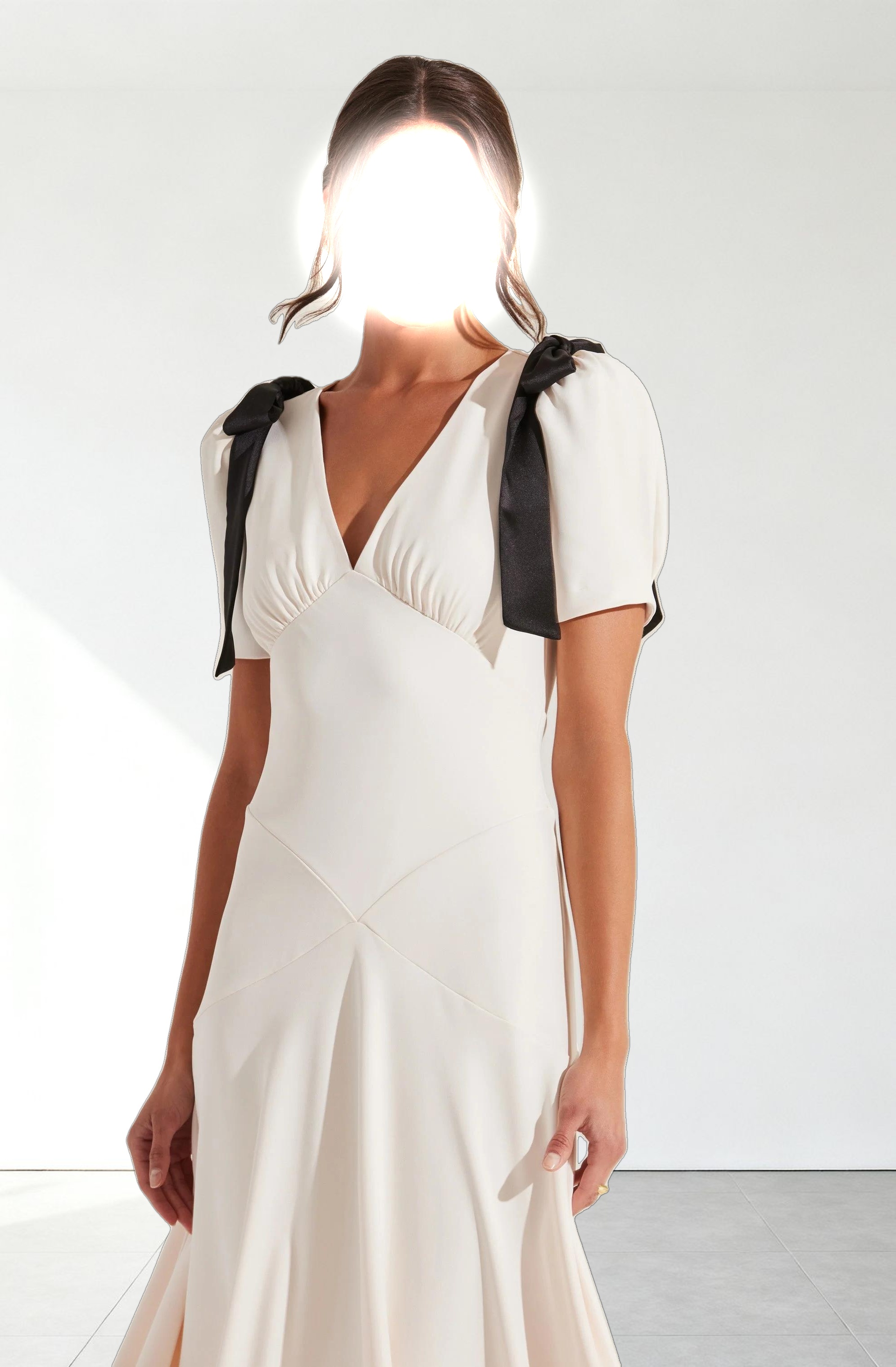 Ciela Bow Puff Sleeve Dress