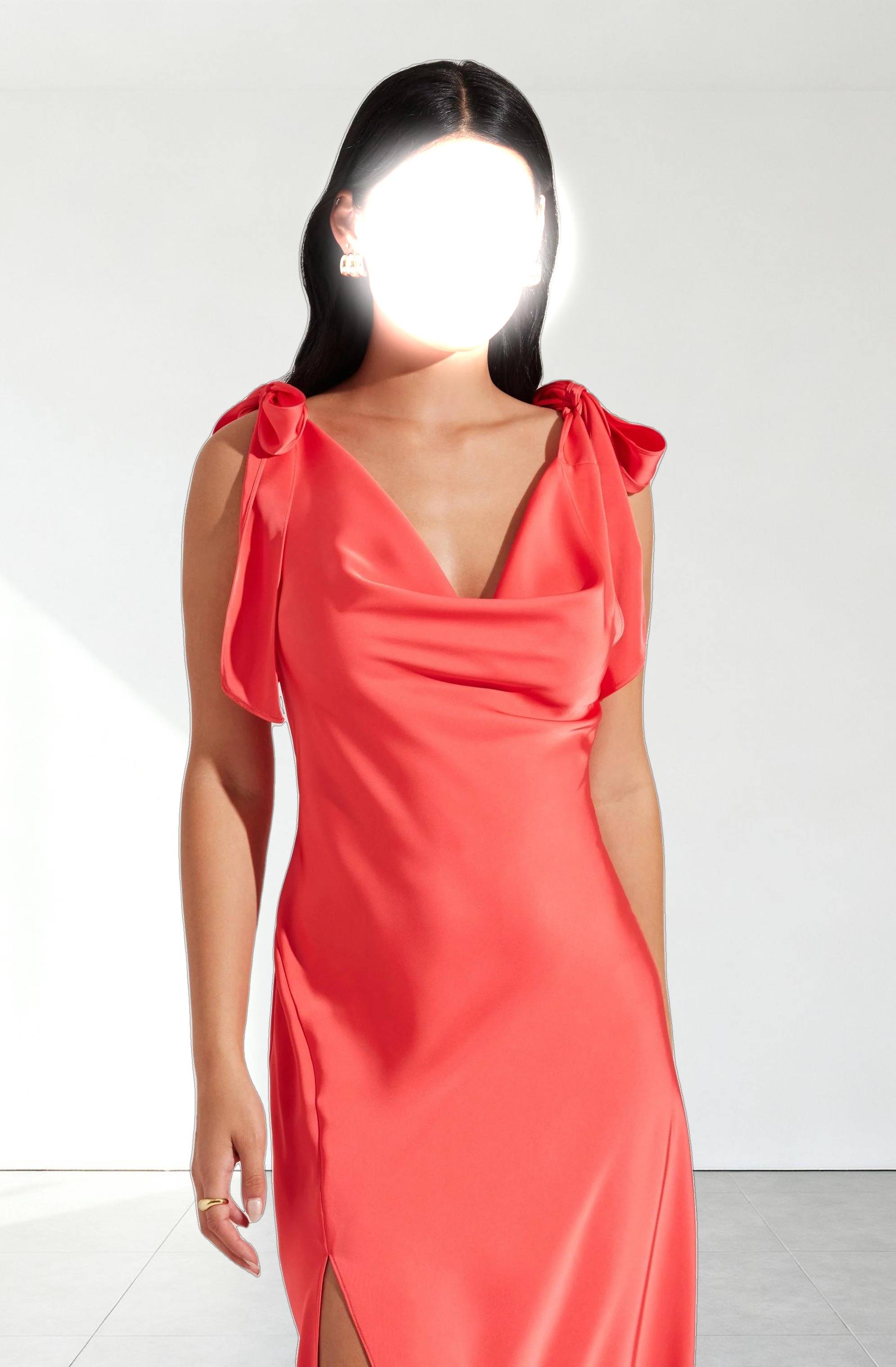 Allexina Satin Midi Dress