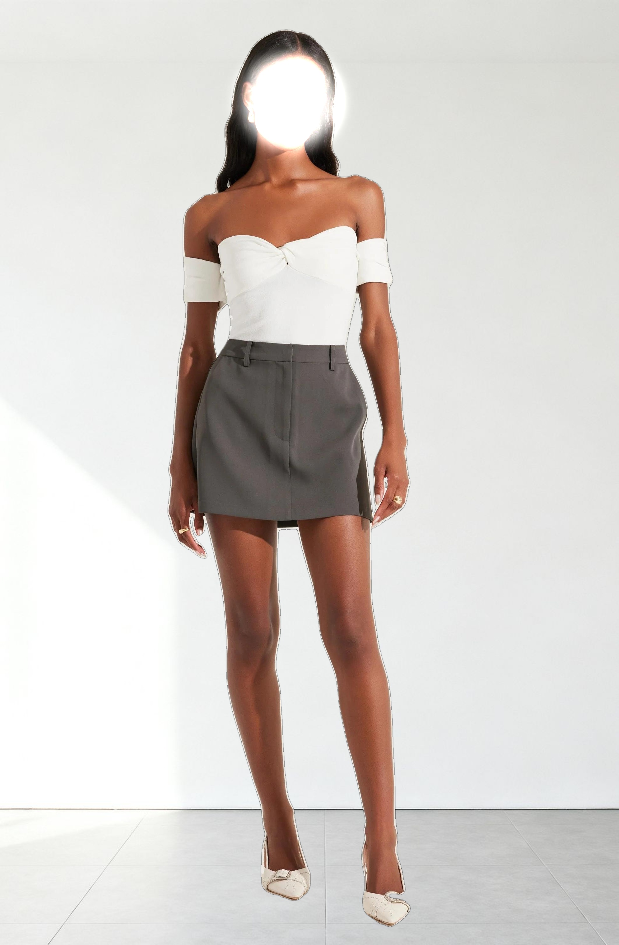 Twist Front Off Shoulder Top