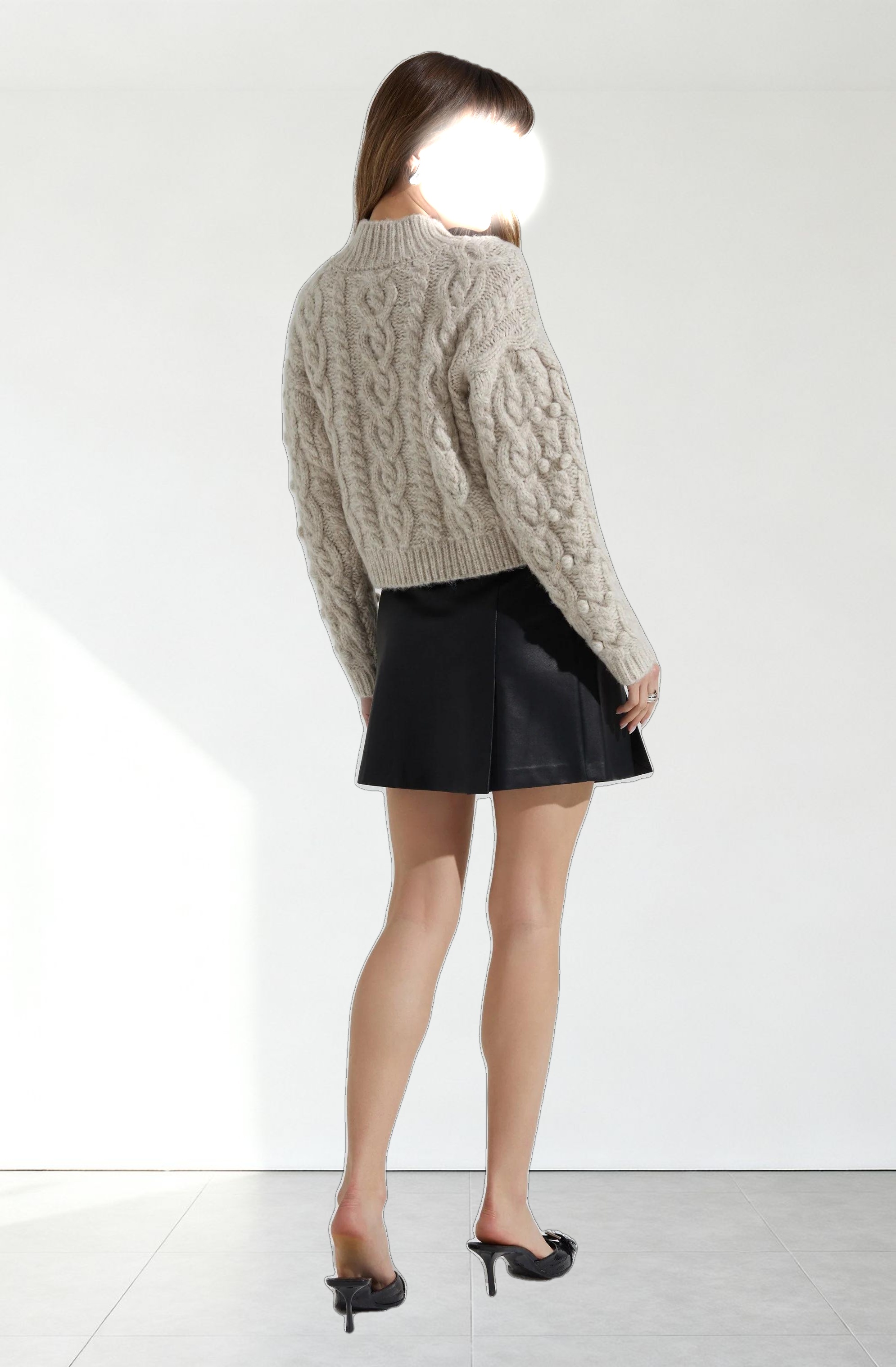 Mikita Faux Leather Pleated Skirt