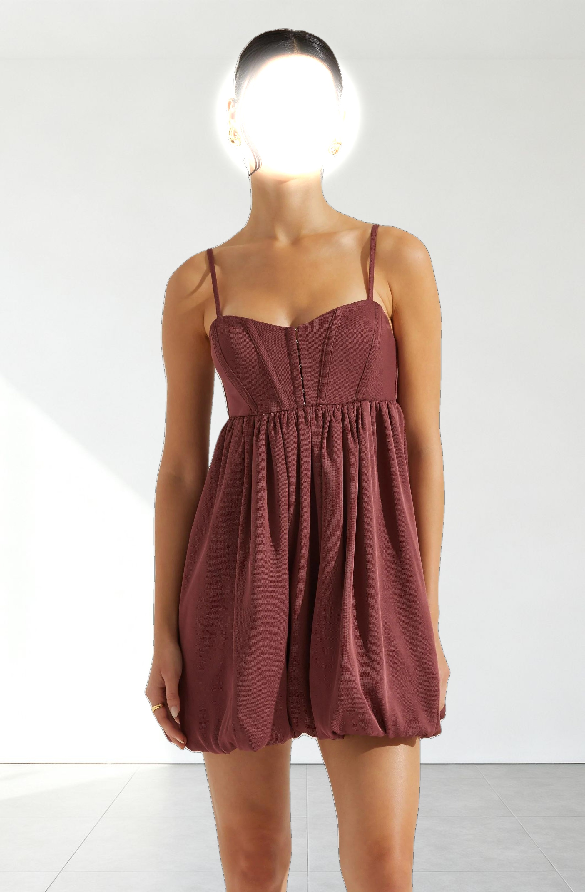 Bustier Bubble Hem Mini Dress