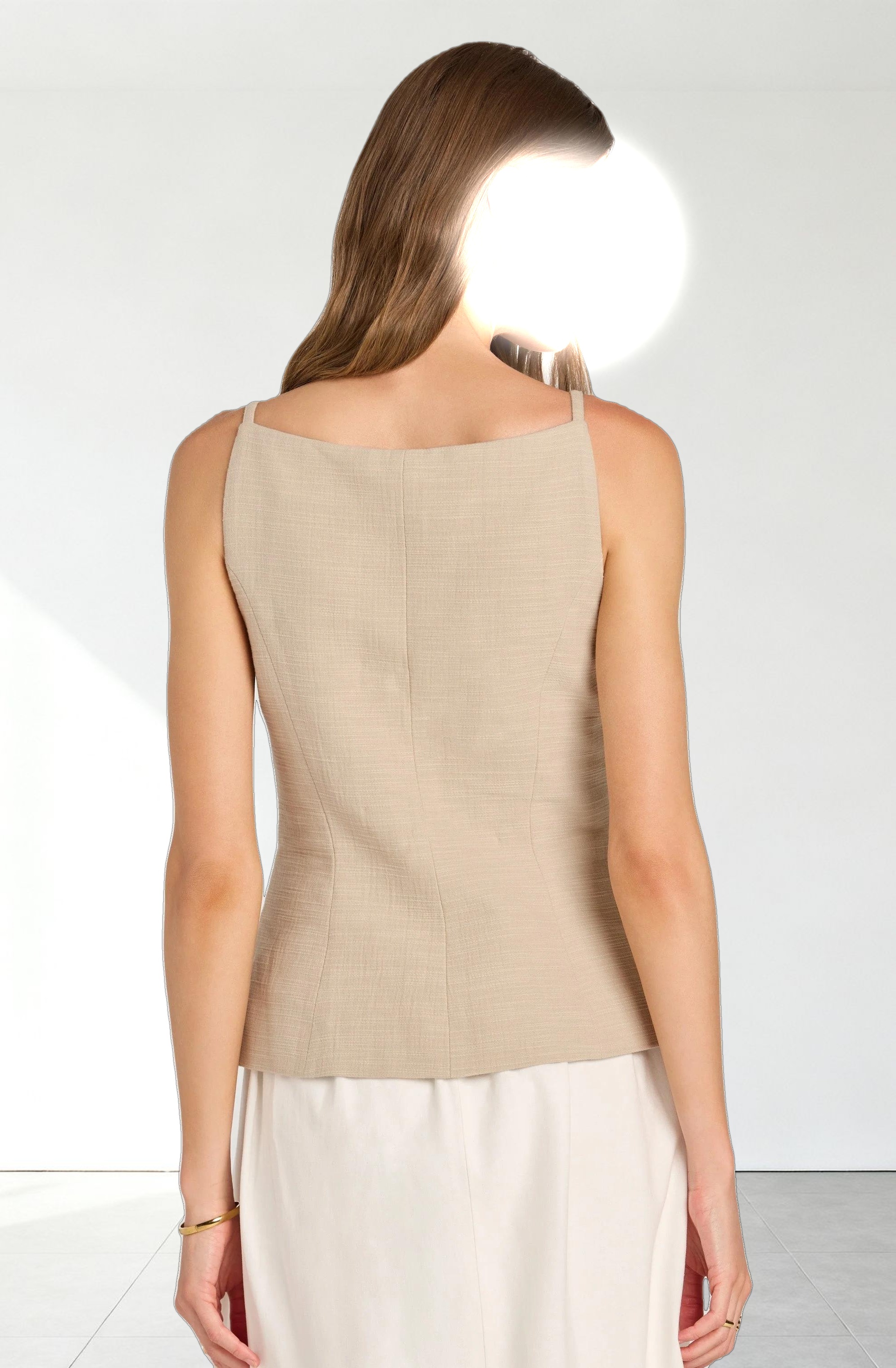 Longline Vest Mixed Media Dress