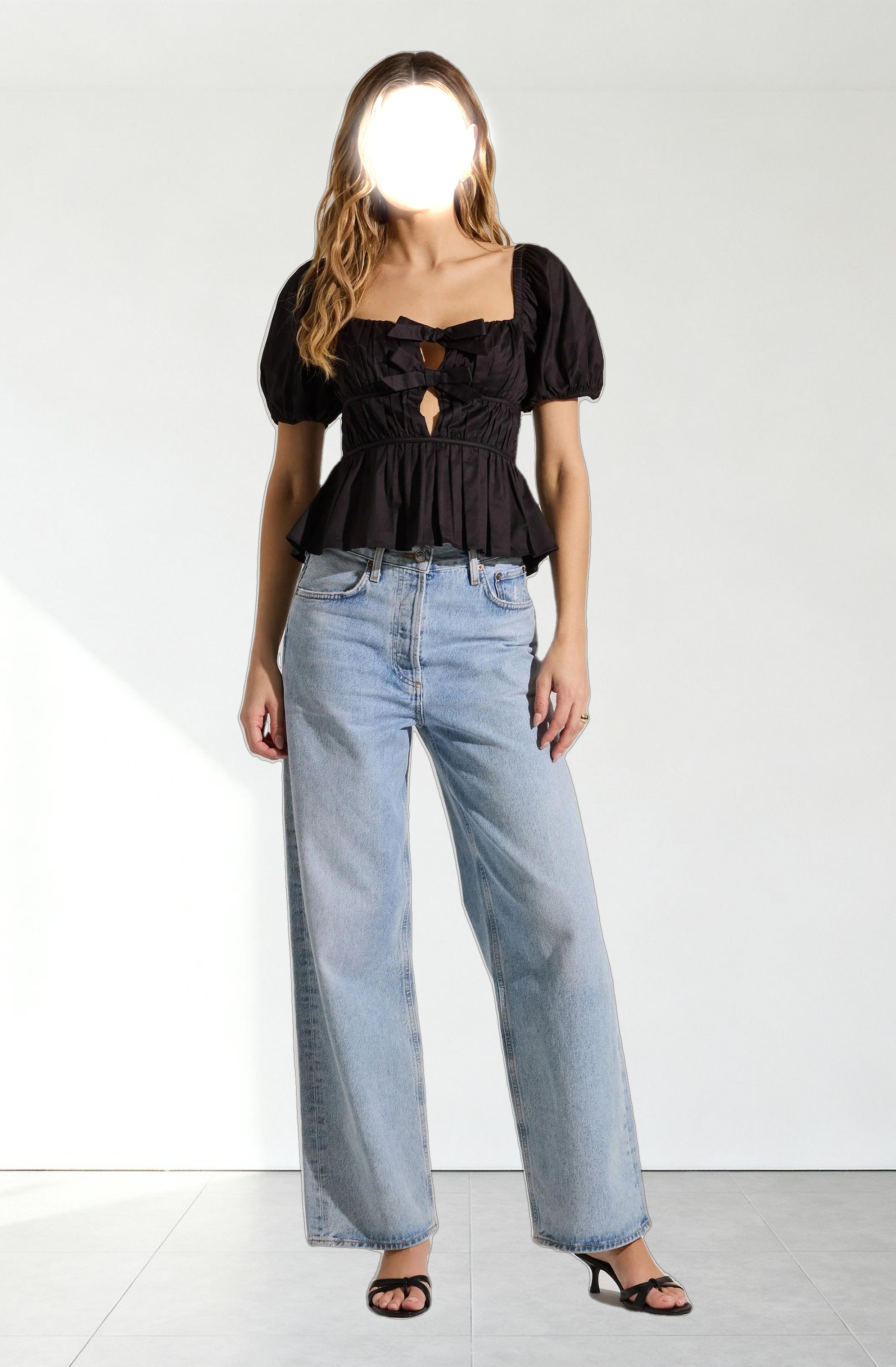 Bow Front Peplum Top