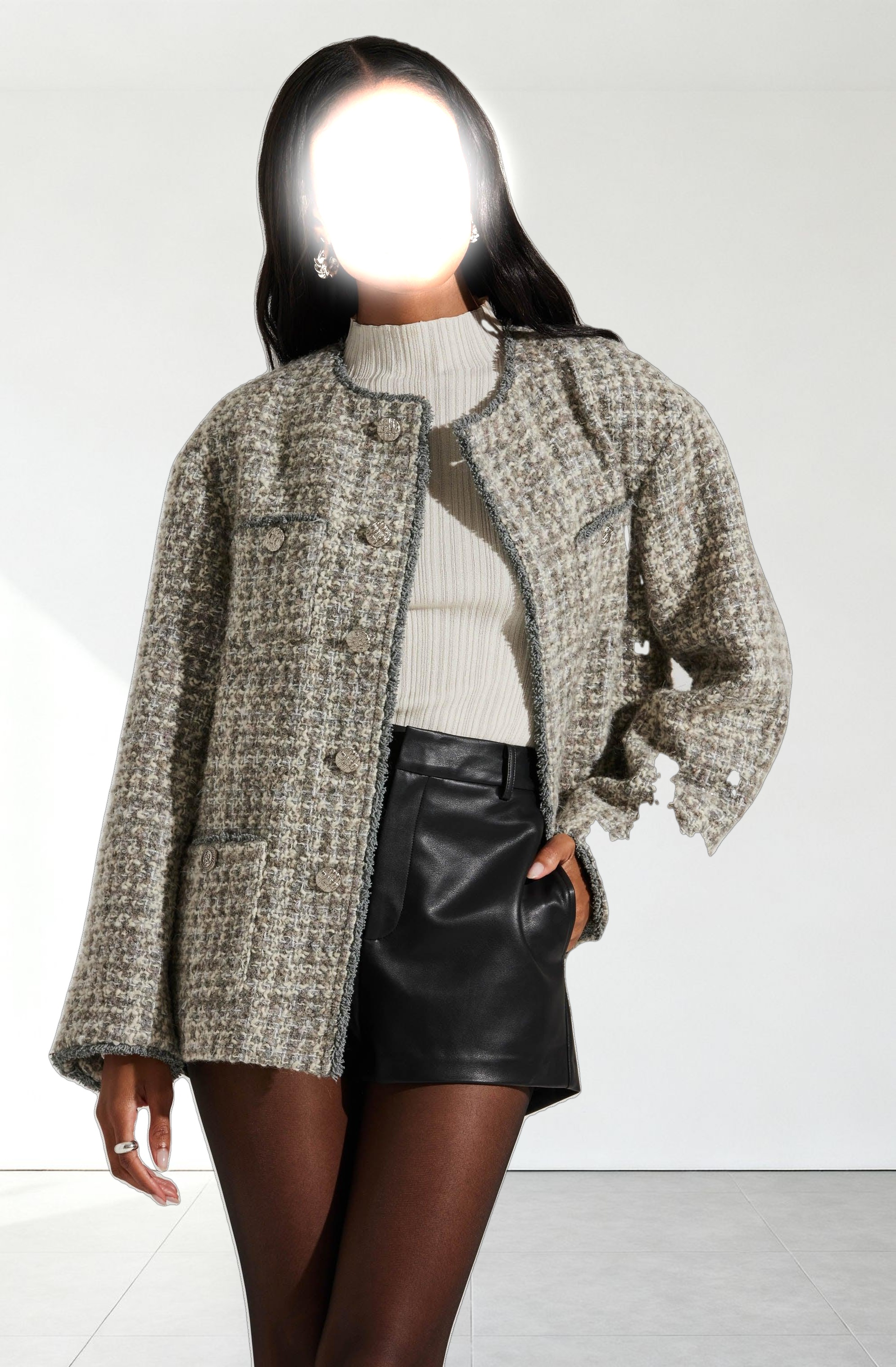 Perona Tweed Oversized Coat