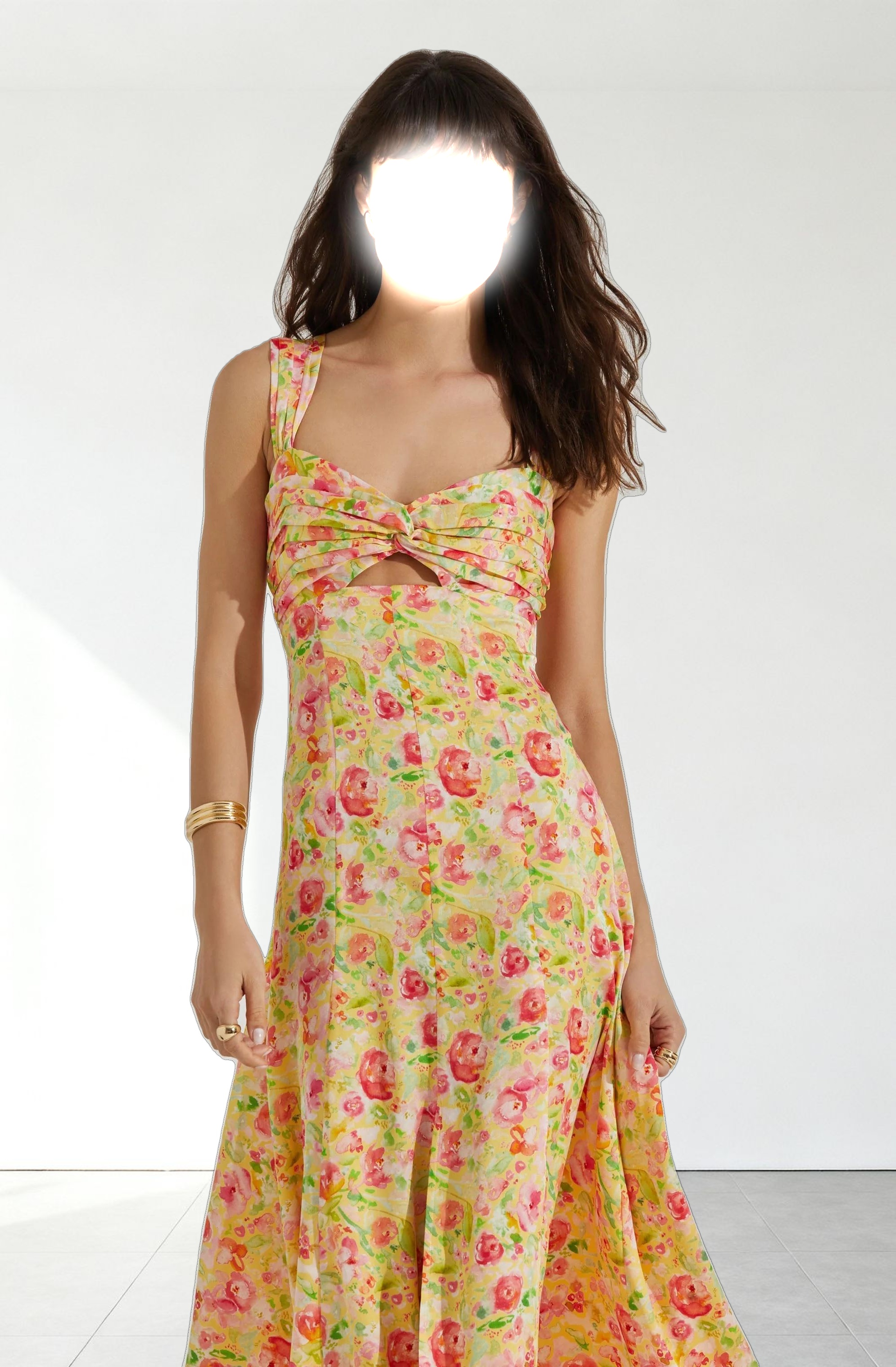 Twist Bust Midi Dress