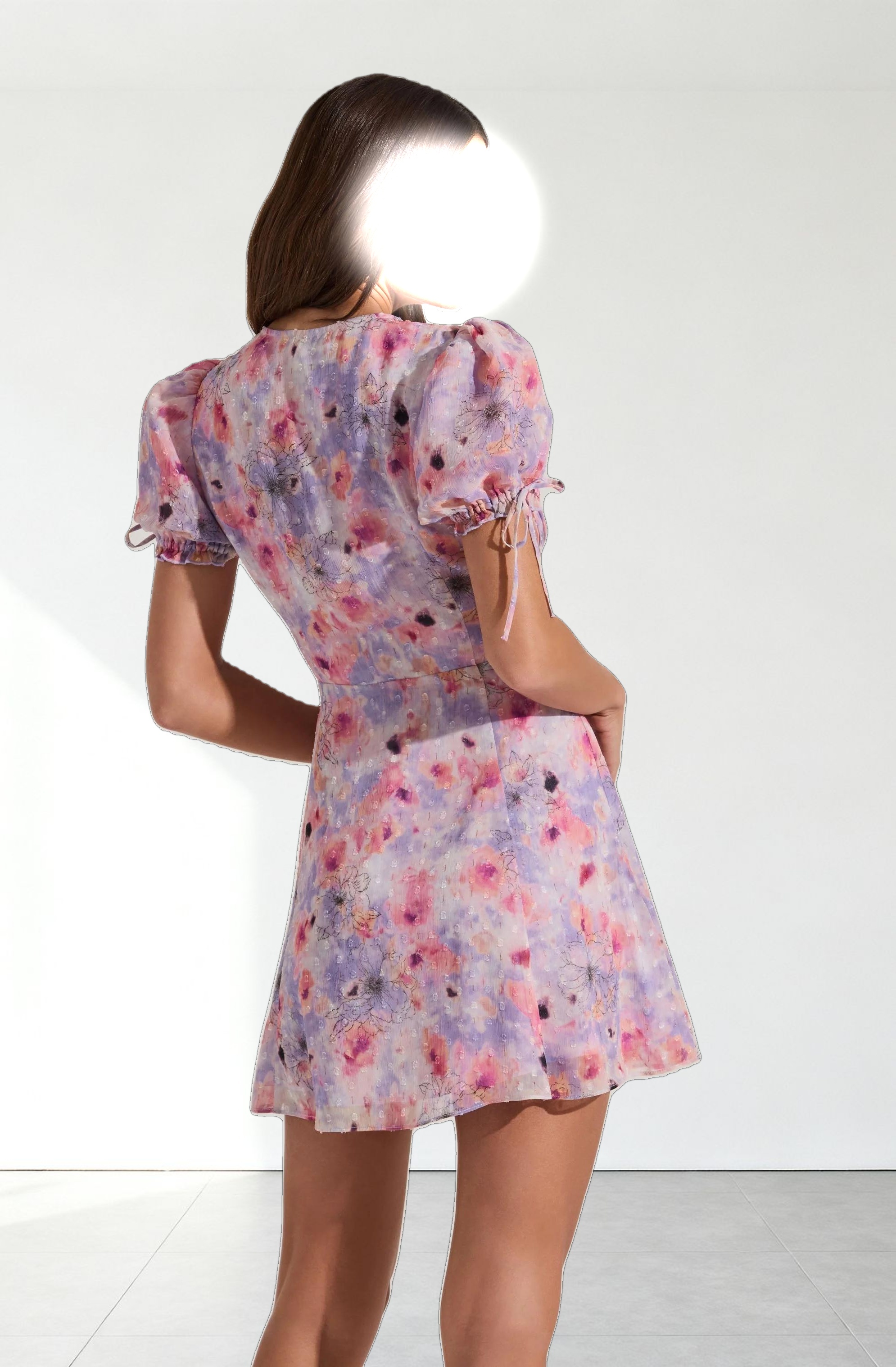 Floral Puff Sleeve Mini Dress