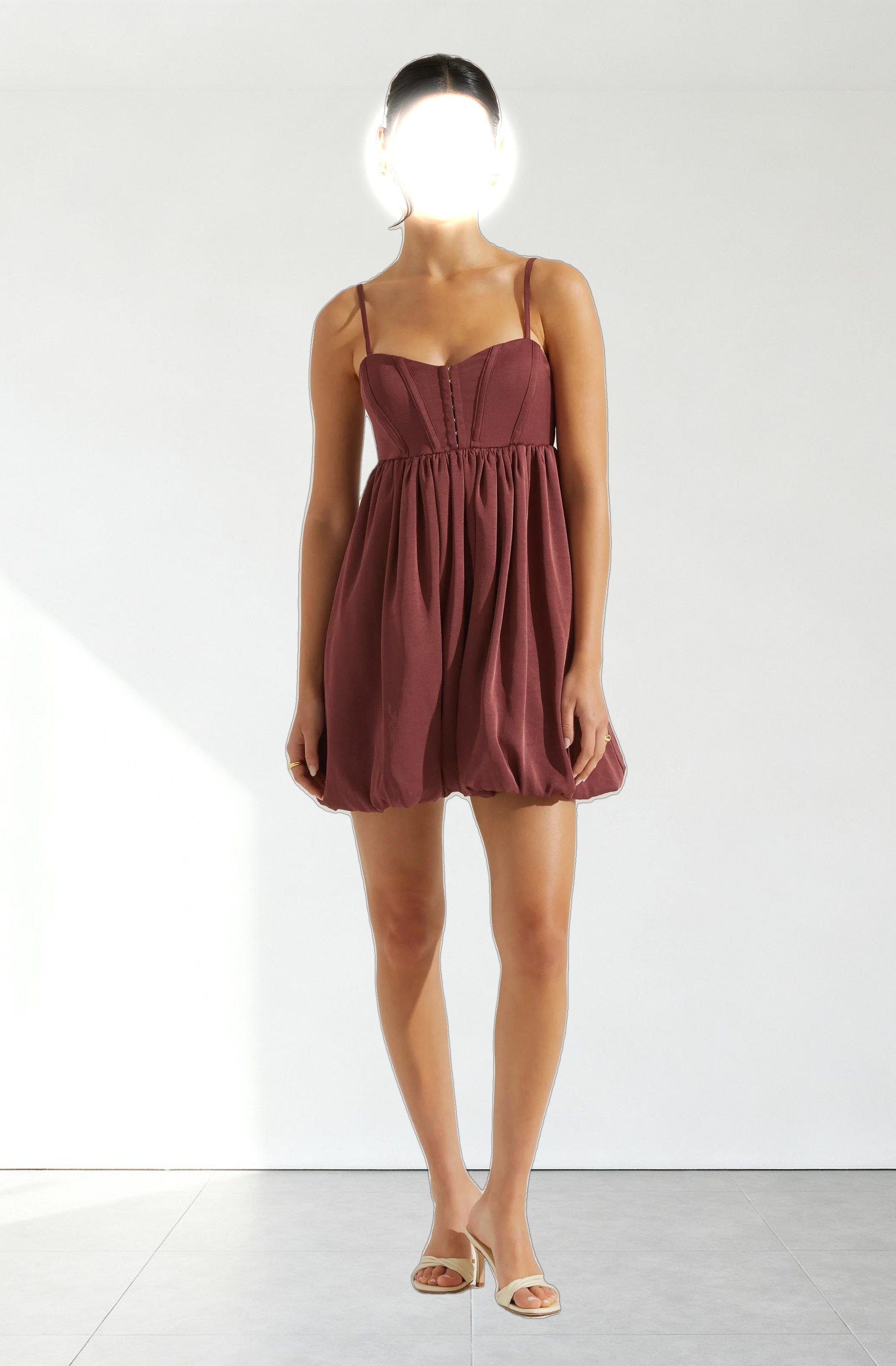 Bustier Bubble Hem Mini Dress