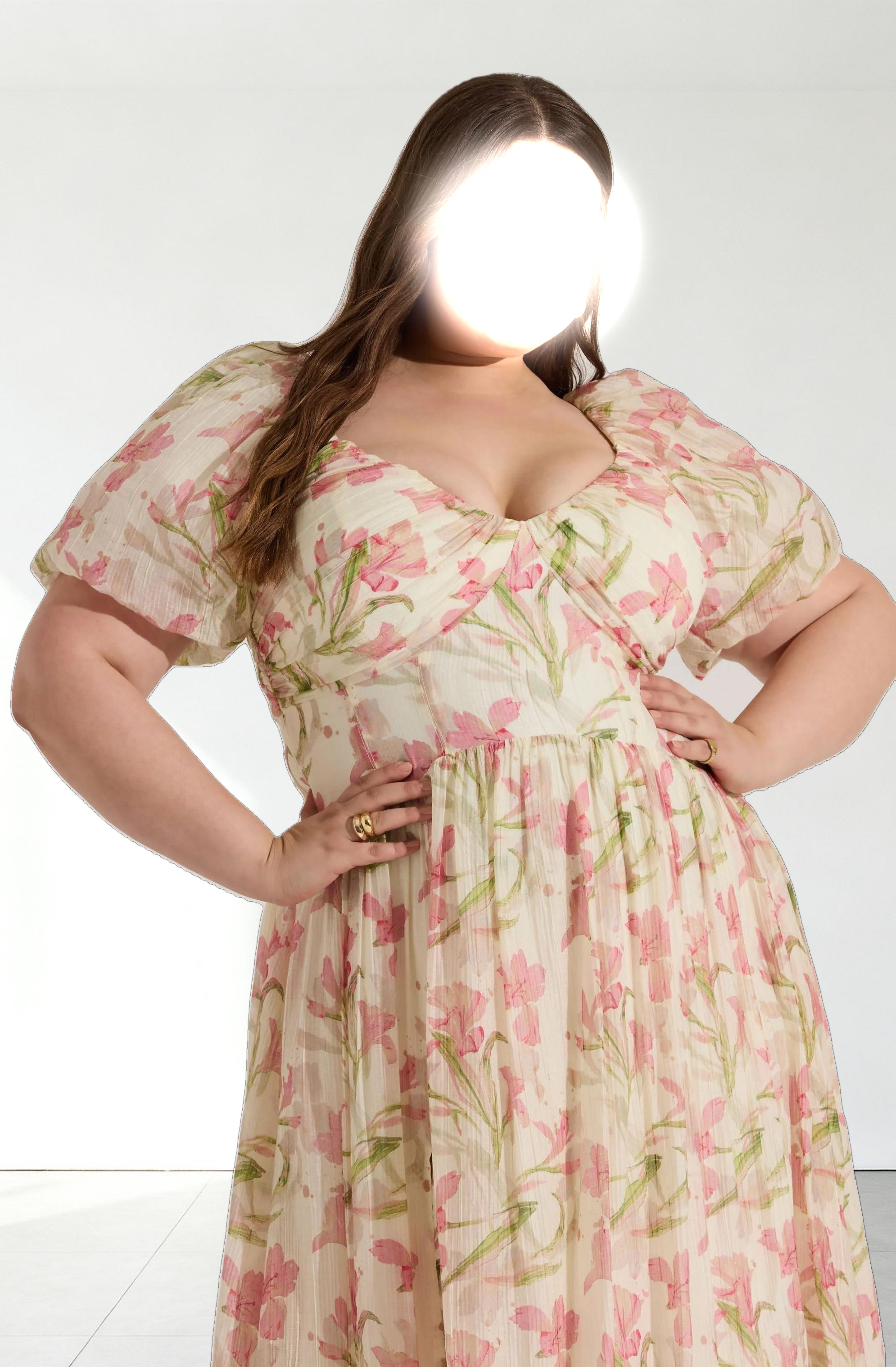 Sasilia Floral Puff Sleeve Dress