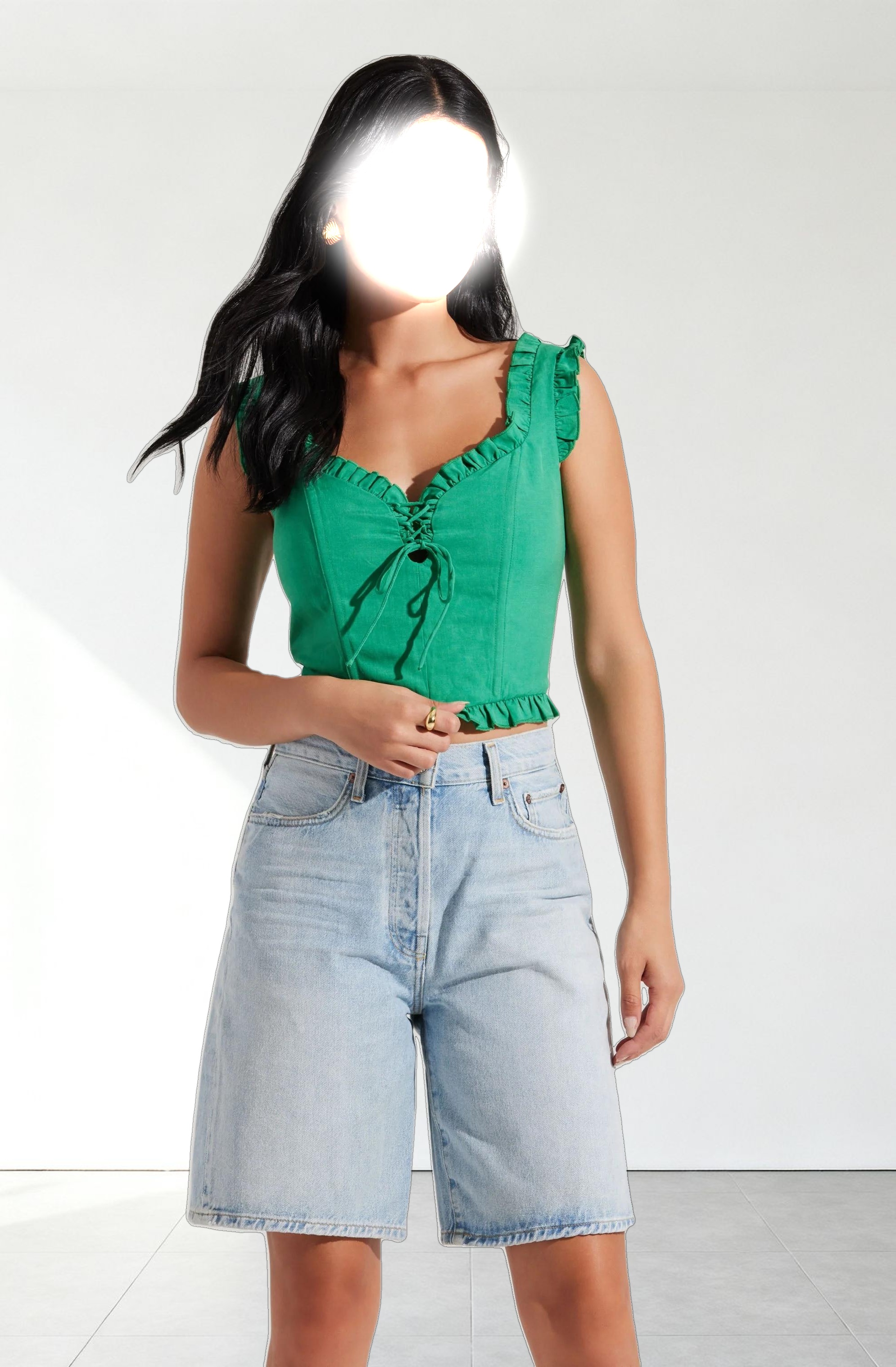 Raelyn Ruffle Trim Corset Top