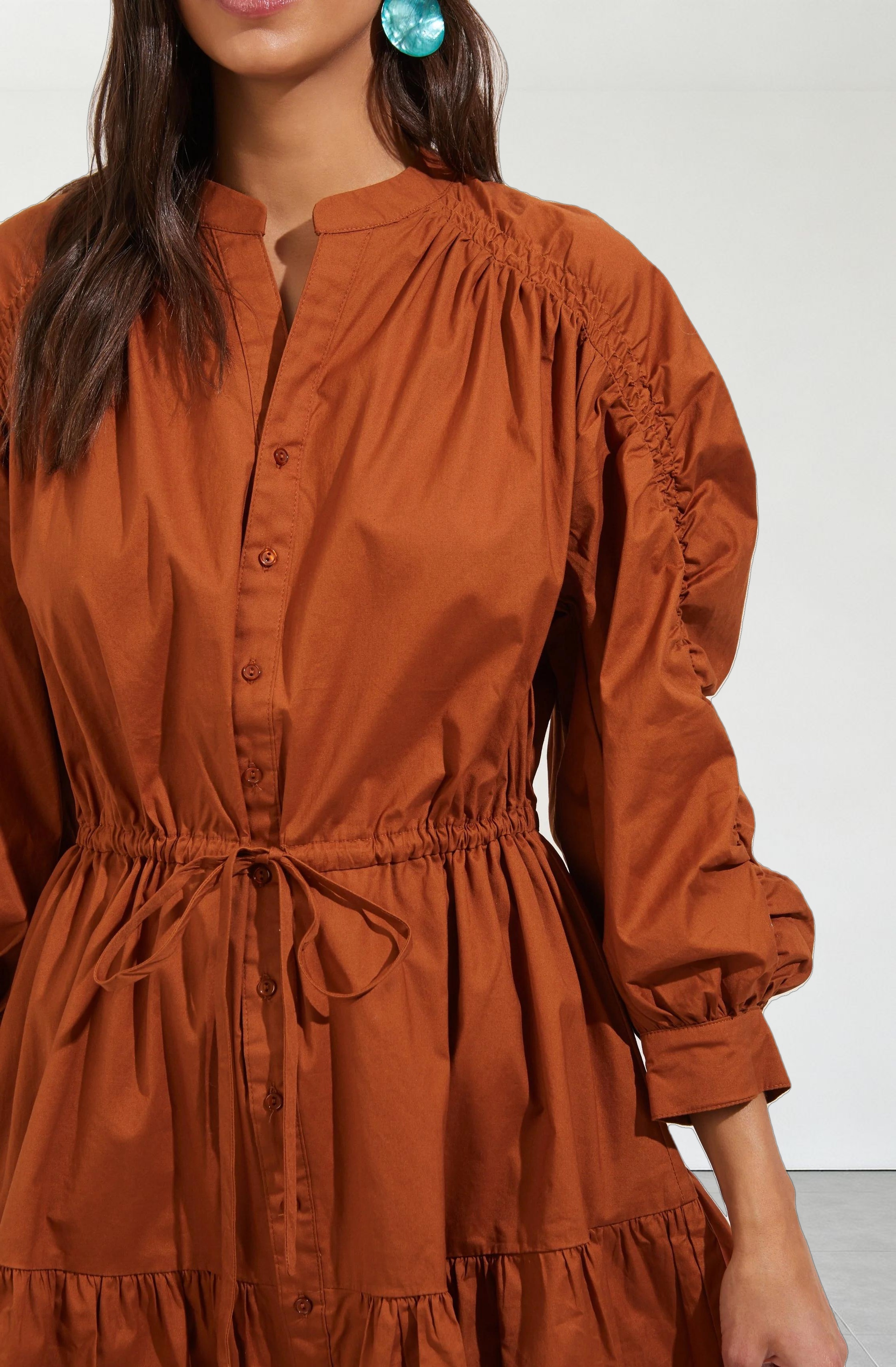 Ruched Long Sleeve Dress