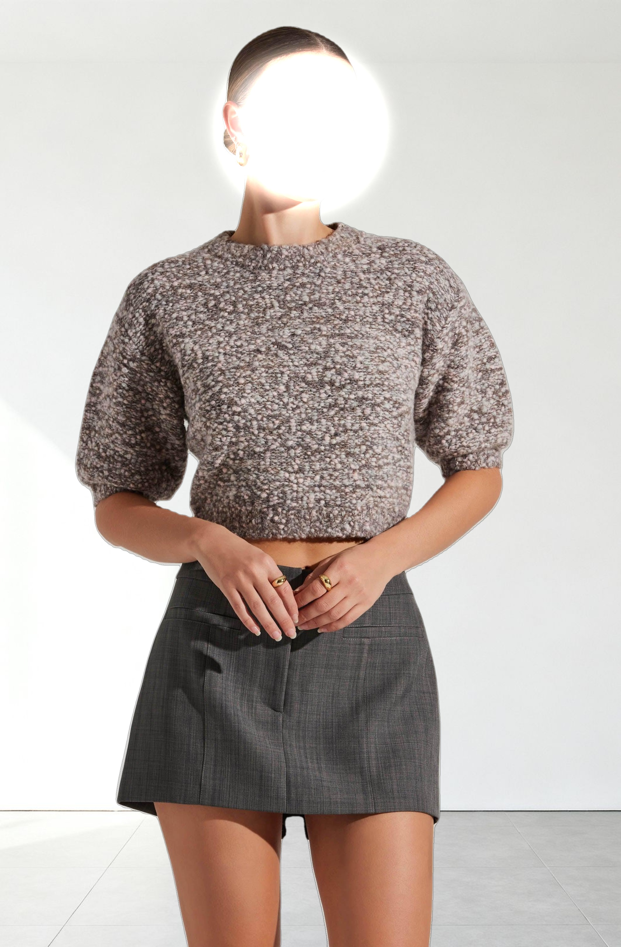 Collete Marled Cropped Sweater