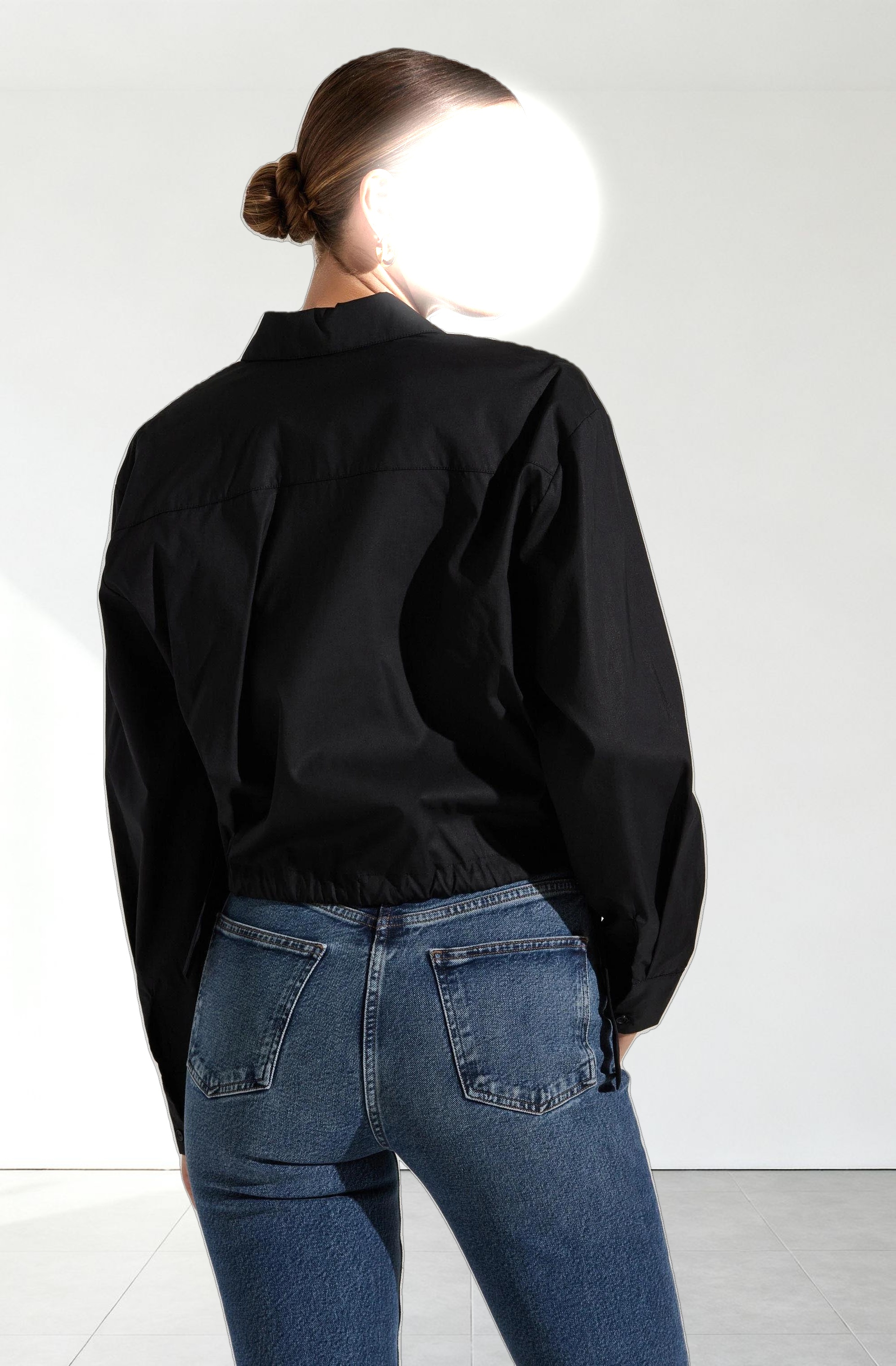 Cyril Cinch Waist Button-Up Top