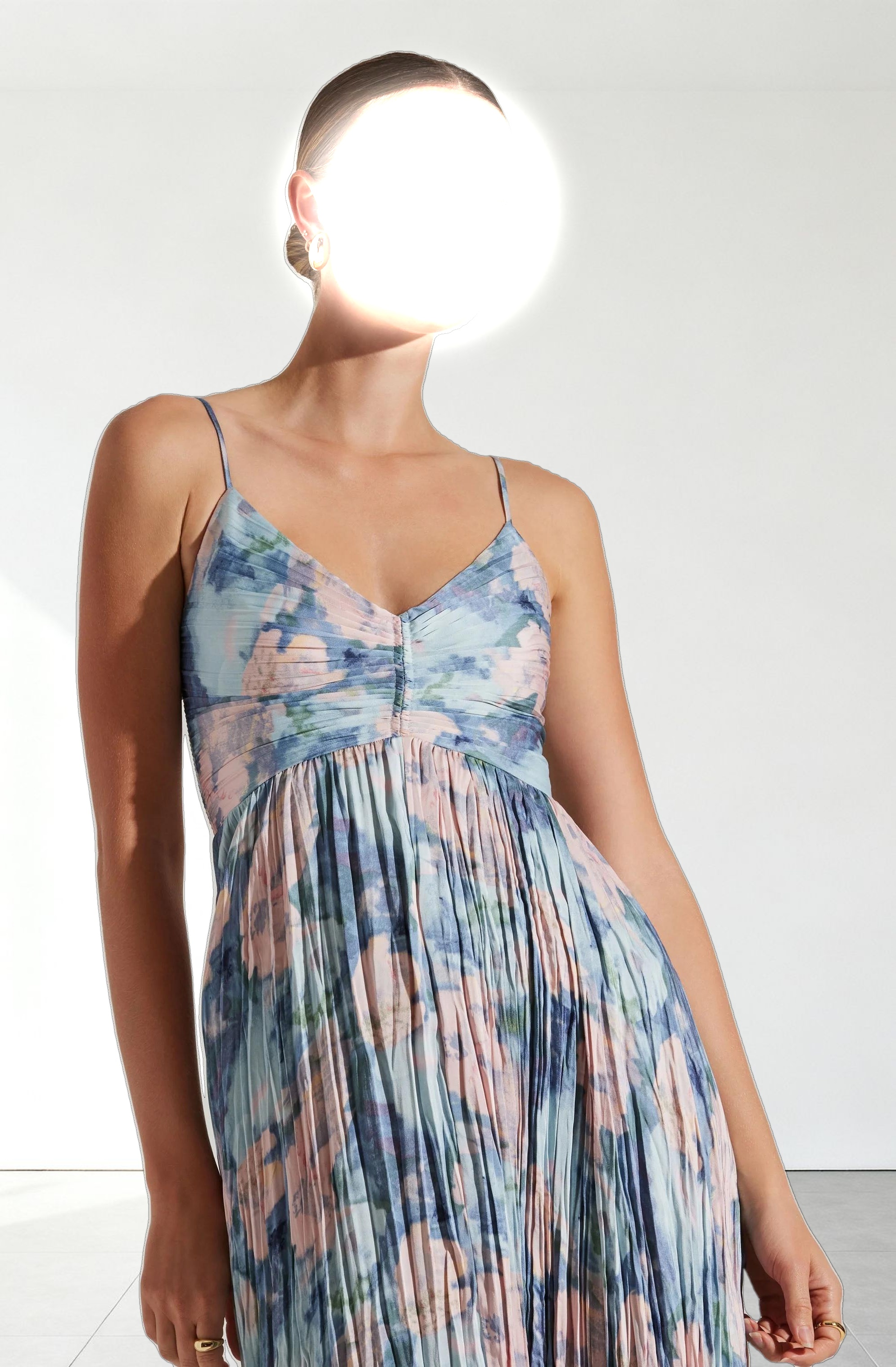 Maeve Printed Pleated Midi Dress