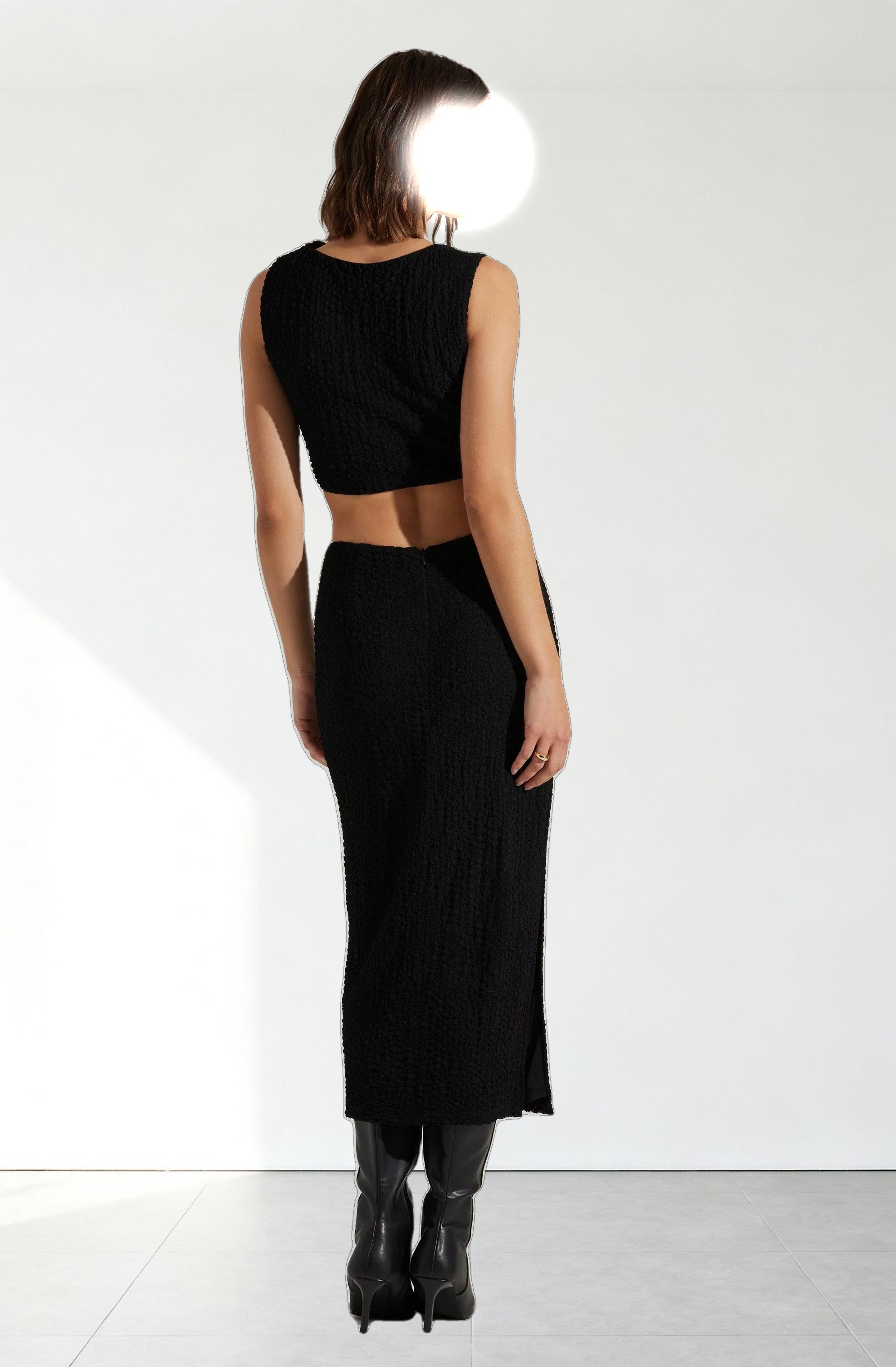 Keely Textured Sleeveless Crop Top