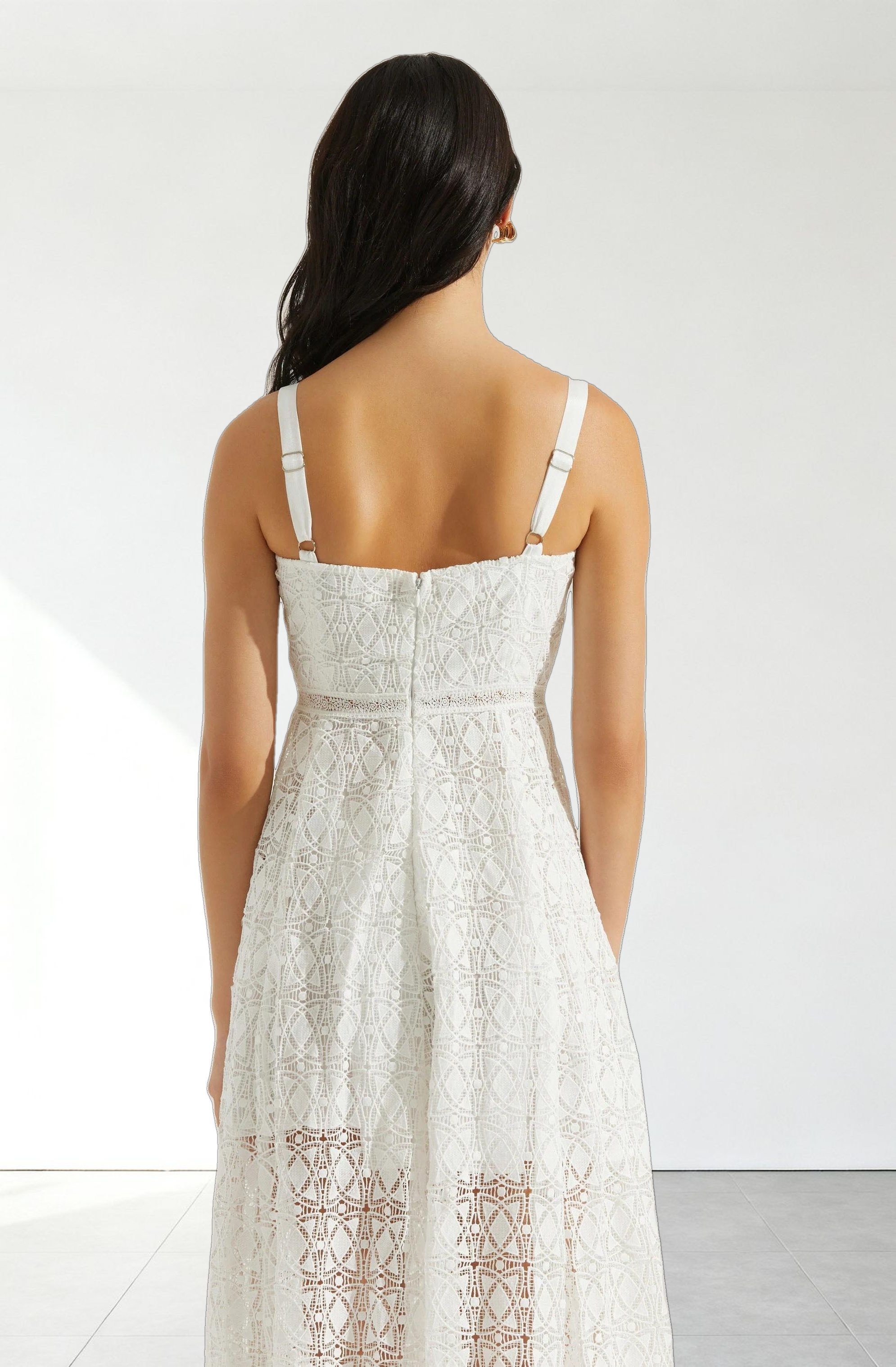 Tenna Lace Bustier Midi Dress