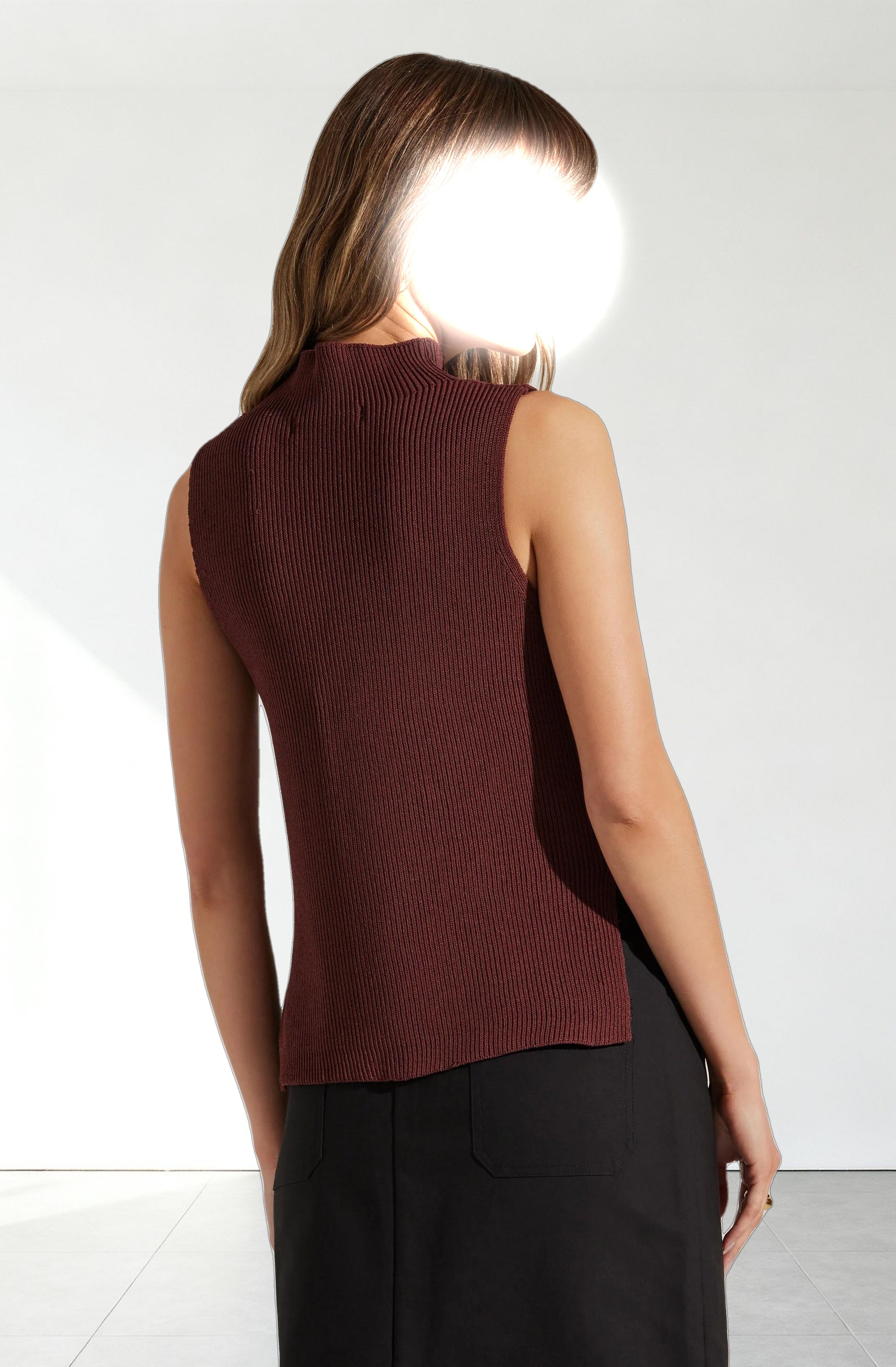 Zea Mock Neck Sleeveless Sweater