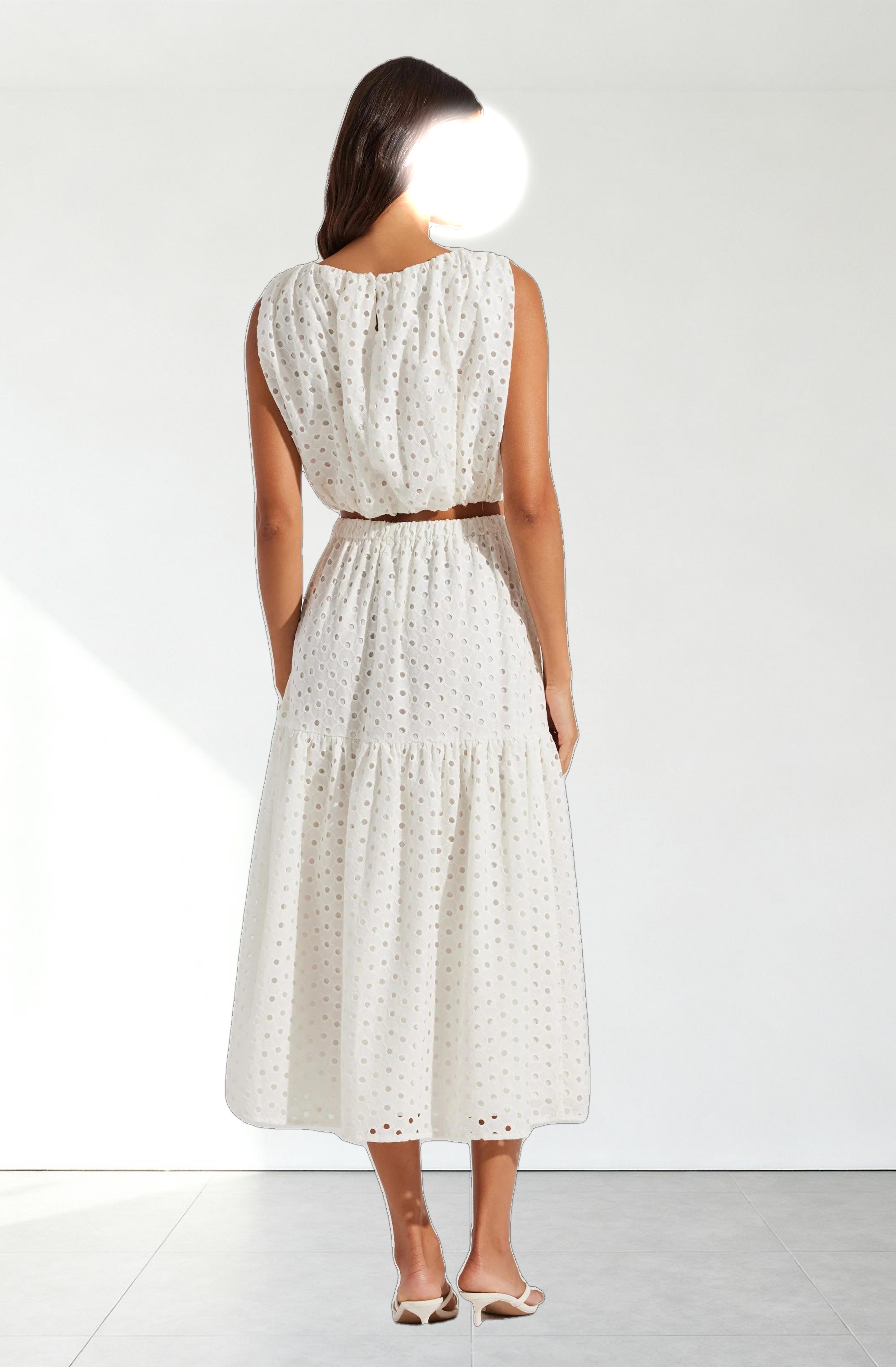 Nalley Eyelet Midi Skirt